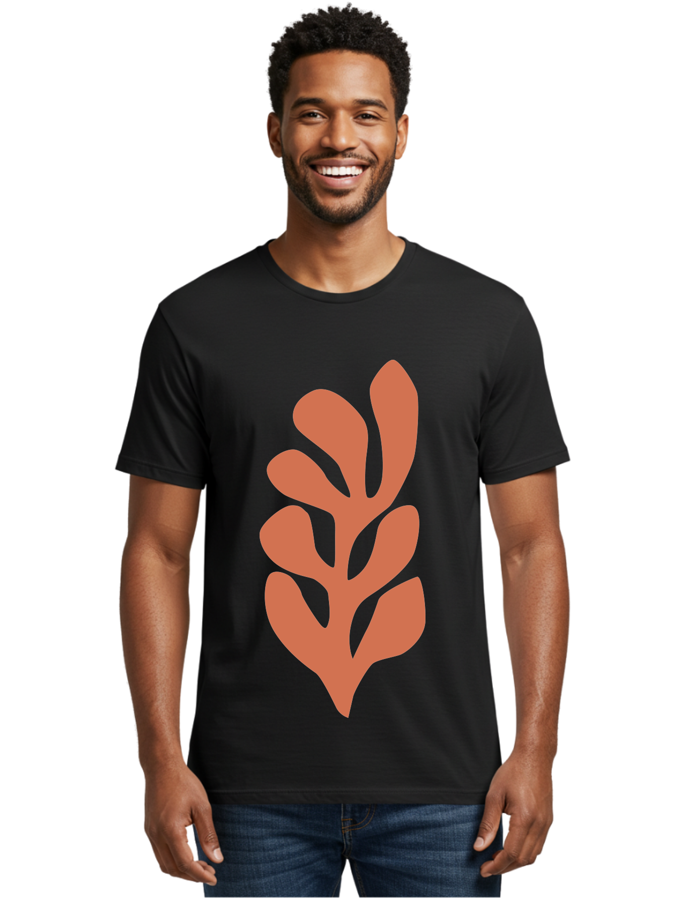 Seaweed-Silhouette-1 Men'S Graphic Tee, 100% Cotton, Comfortable Casual Summer Wear, Machine Washable, Pink Seaweed Illustration, Coral Reef, Ocean Flora, Underwater Plants, Aquatic Life, Coral Seaweed Aab633