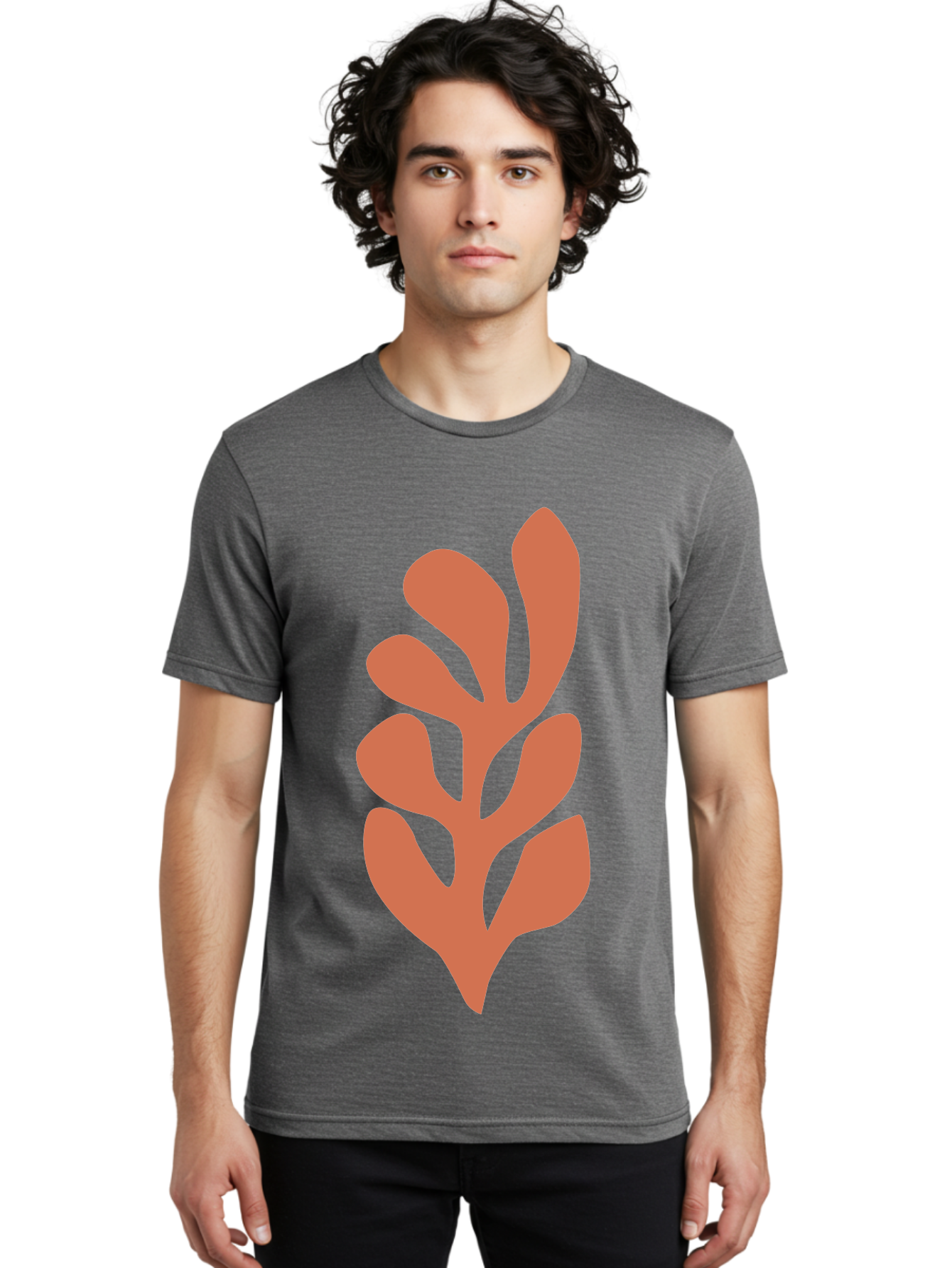 Seaweed-Silhouette-1 Men'S Graphic Tee, 100% Cotton, Comfortable Casual Summer Wear, Machine Washable, Pink Seaweed Illustration, Coral Reef, Ocean Flora, Underwater Plants, Aquatic Life, Coral Seaweed Aab633