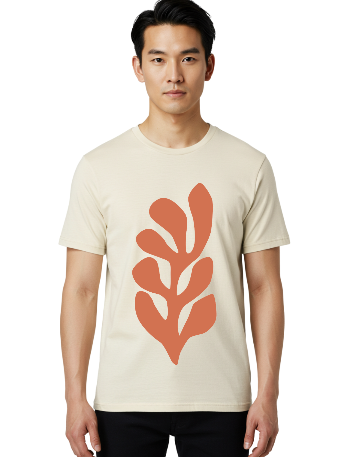 Seaweed-Silhouette-1 Men'S Graphic Tee, 100% Cotton, Comfortable Casual Summer Wear, Machine Washable, Pink Seaweed Illustration, Coral Reef, Ocean Flora, Underwater Plants, Aquatic Life, Coral Seaweed Aab633