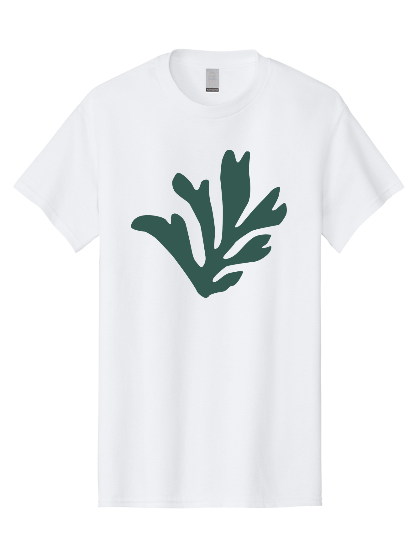 Seaweed-Silhouette Men'S Graphic Tee, 100% Cotton, Comfortable Casual Summer Wear, Machine Washable, Seaweed Silhouette, Ocean Flora, Underwater Plants, Marine Life, Dark Green, Abstract Shape, Simple Design, Minimalist Art Aab634