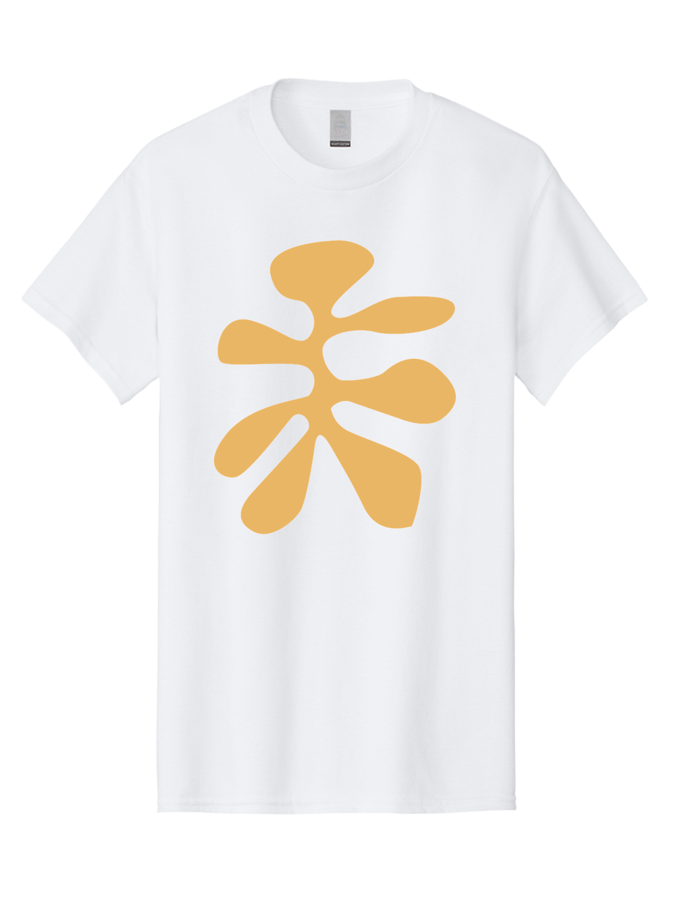 Tan-Asterisk Men'S Graphic Tee, 100% Cotton, Comfortable Casual Summer Wear, Machine Washable, Stylized Flower, Abstract Design, Modern Art, Minimalist Style, Orange Shape, Floral Motif, Simple Graphics, Contemporary Design Aab635