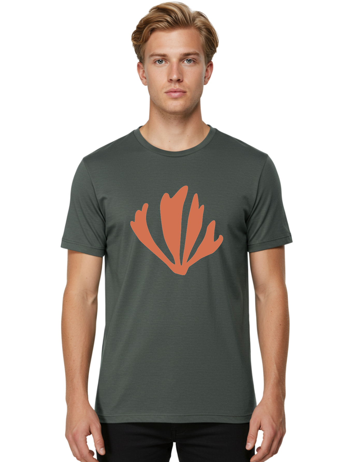 Tulip Men'S Graphic Tee, 100% Cotton, Comfortable Casual Summer Wear, Machine Washable, Tulip Flower, Red Petals, Abstract Floral Design, Simple Shape, Minimalist Art, Digital Illustration, Flower Symbol Aab637