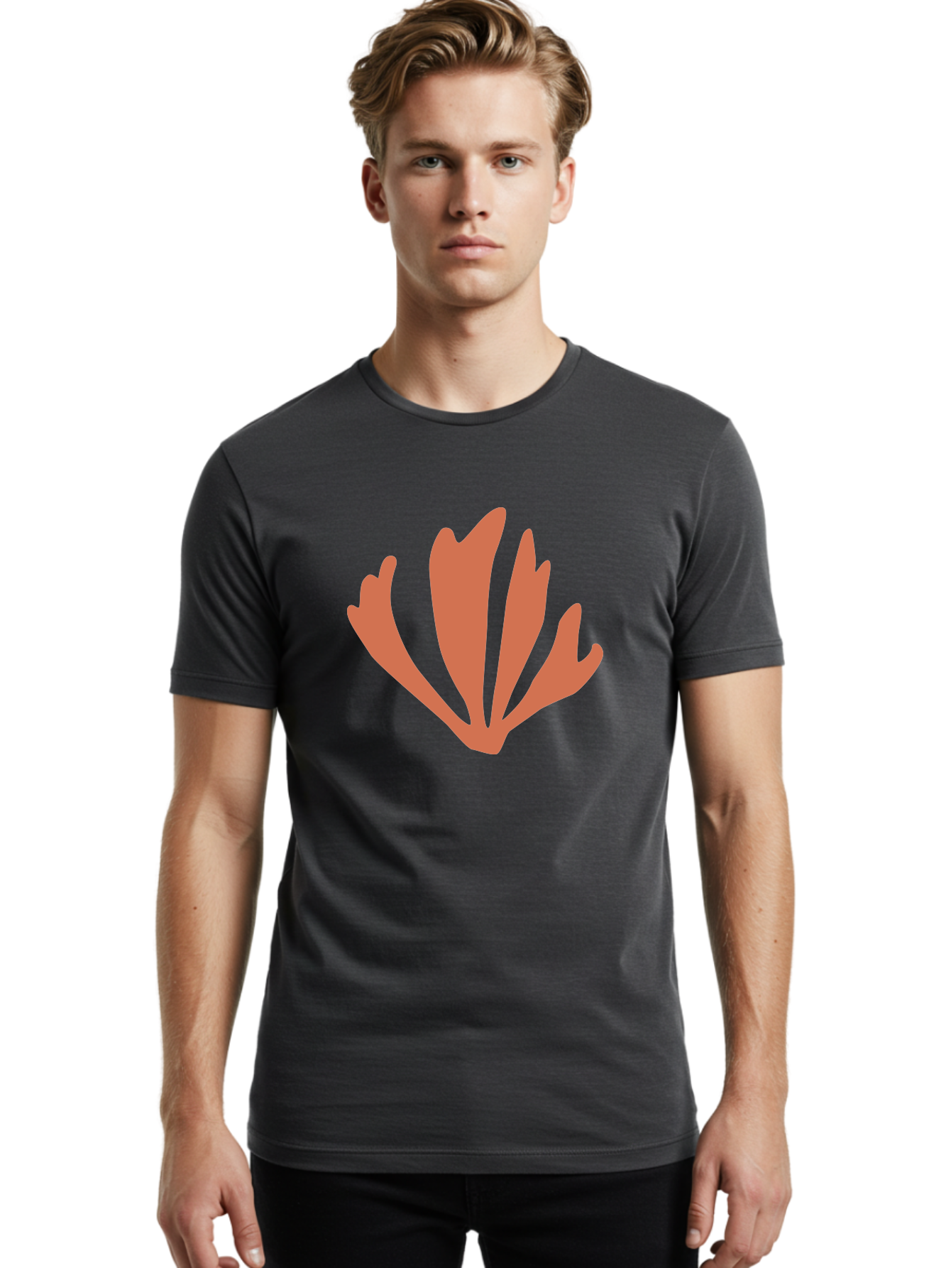 Tulip Men'S Graphic Tee, 100% Cotton, Comfortable Casual Summer Wear, Machine Washable, Tulip Flower, Red Petals, Abstract Floral Design, Simple Shape, Minimalist Art, Digital Illustration, Flower Symbol Aab637
