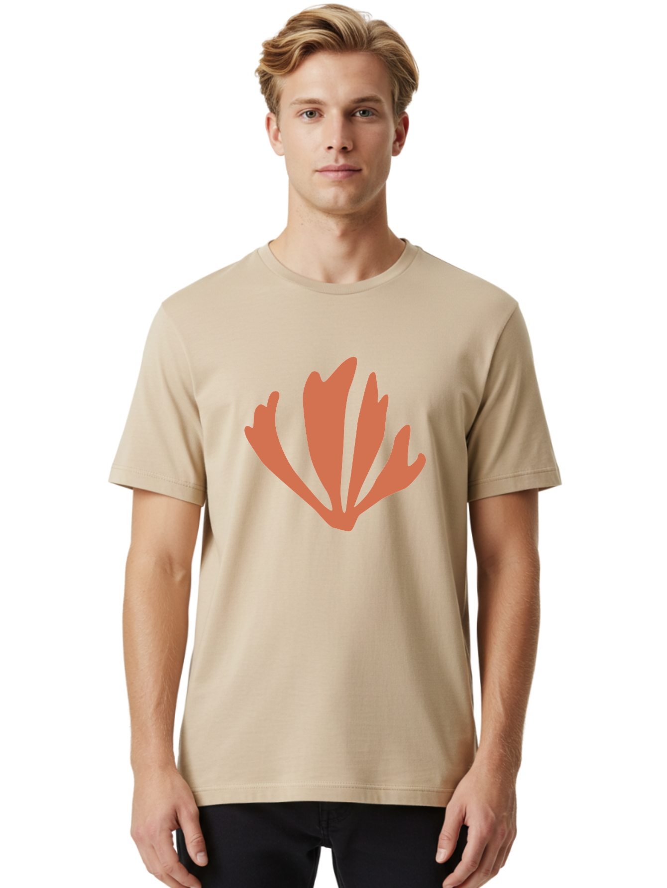 Tulip Men'S Graphic Tee, 100% Cotton, Comfortable Casual Summer Wear, Machine Washable, Tulip Flower, Red Petals, Abstract Floral Design, Simple Shape, Minimalist Art, Digital Illustration, Flower Symbol Aab637