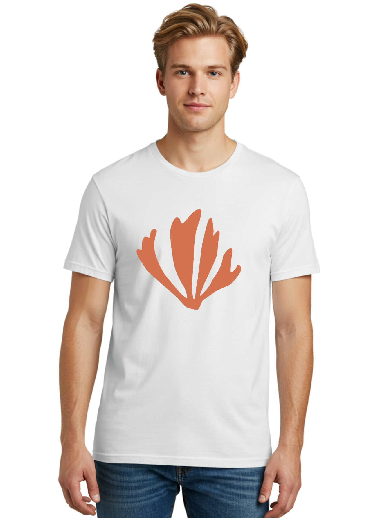 Tulip Men'S Graphic Tee, 100% Cotton, Comfortable Casual Summer Wear, Machine Washable, Tulip Flower, Red Petals, Abstract Floral Design, Simple Shape, Minimalist Art, Digital Illustration, Flower Symbol Aab637