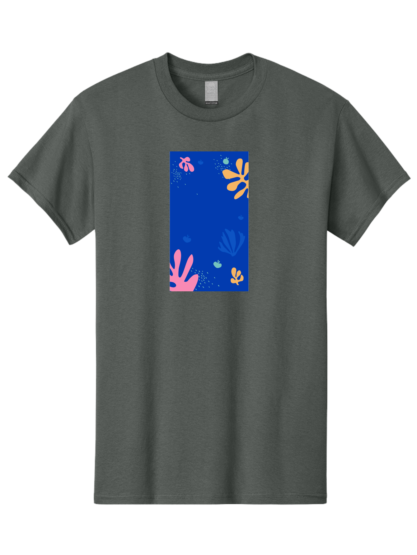 Underwater-Florals Men'S Graphic Tee, 100% Cotton, Comfortable Casual Summer Wear, Machine Washable, Underwater Scene, Colorful Flowers, Coral, Aquatic Plants, Ocean Life, Vibrant Colors, Whimsical Design, Digital Art, Floral Pattern, Aab638
