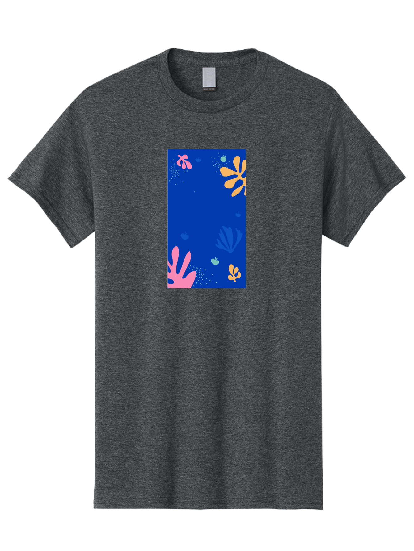 Underwater-Florals Men'S Graphic Tee, 100% Cotton, Comfortable Casual Summer Wear, Machine Washable, Underwater Scene, Colorful Flowers, Coral, Aquatic Plants, Ocean Life, Vibrant Colors, Whimsical Design, Digital Art, Floral Pattern, Aab638