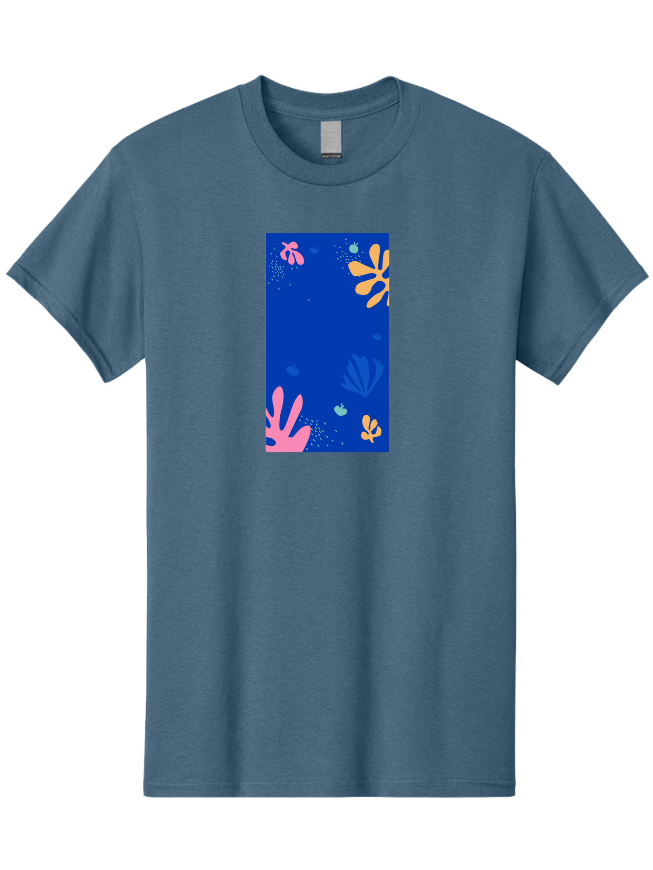 Underwater-Florals Men'S Graphic Tee, 100% Cotton, Comfortable Casual Summer Wear, Machine Washable, Underwater Scene, Colorful Flowers, Coral, Aquatic Plants, Ocean Life, Vibrant Colors, Whimsical Design, Digital Art, Floral Pattern, Aab638