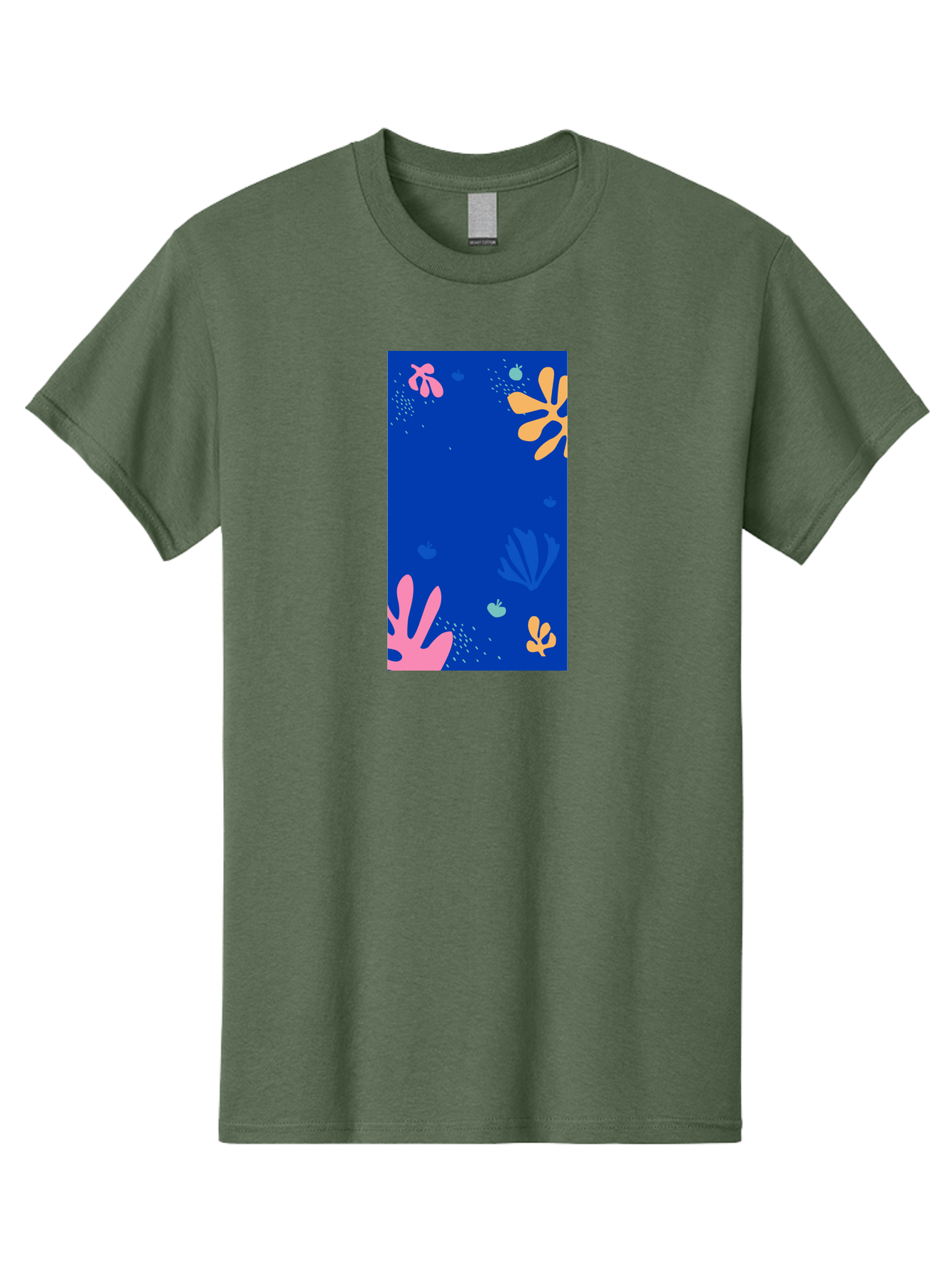 Underwater-Florals Men'S Graphic Tee, 100% Cotton, Comfortable Casual Summer Wear, Machine Washable, Underwater Scene, Colorful Flowers, Coral, Aquatic Plants, Ocean Life, Vibrant Colors, Whimsical Design, Digital Art, Floral Pattern, Aab638
