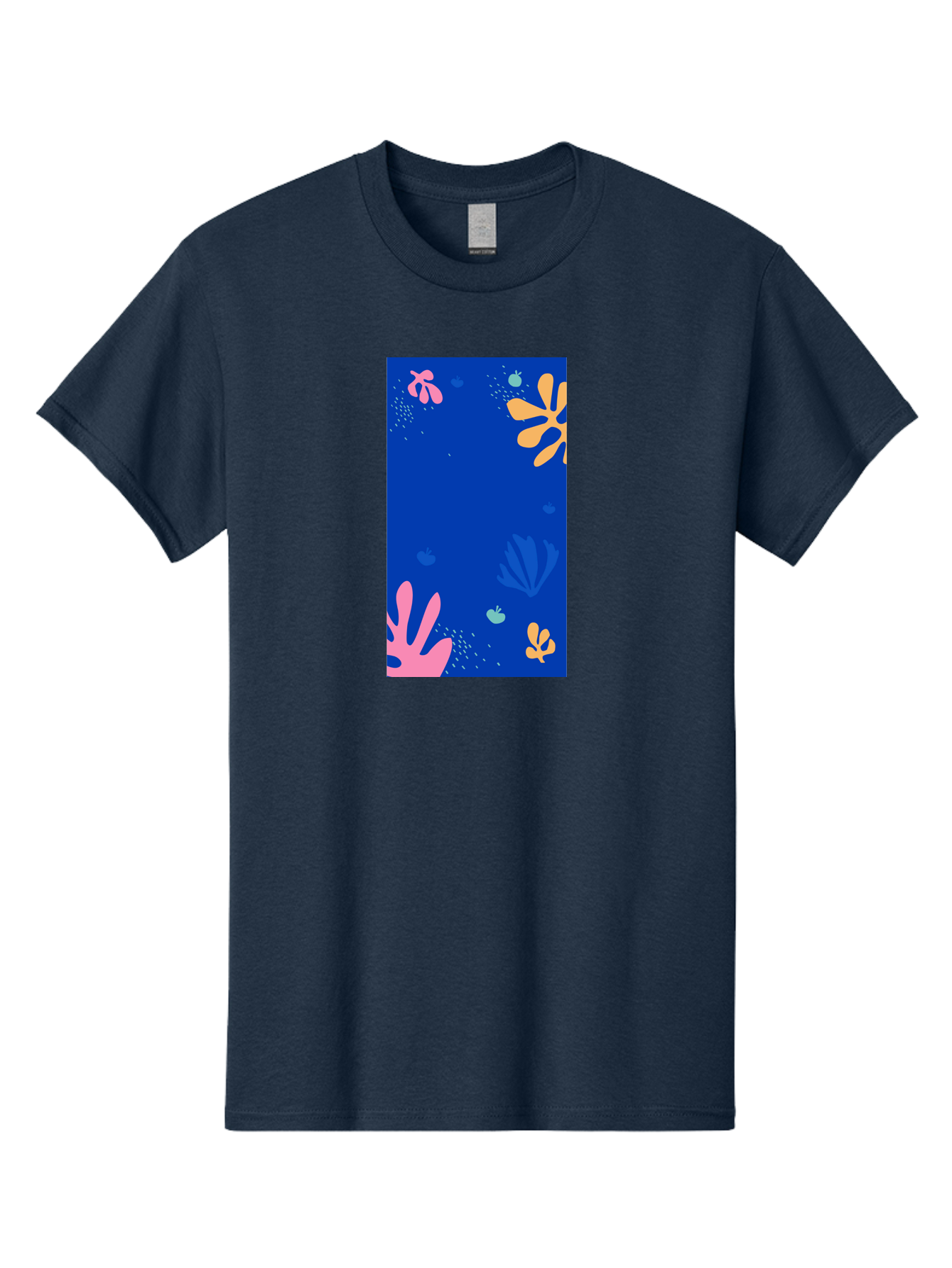 Underwater-Florals Men'S Graphic Tee, 100% Cotton, Comfortable Casual Summer Wear, Machine Washable, Underwater Scene, Colorful Flowers, Coral, Aquatic Plants, Ocean Life, Vibrant Colors, Whimsical Design, Digital Art, Floral Pattern, Aab638