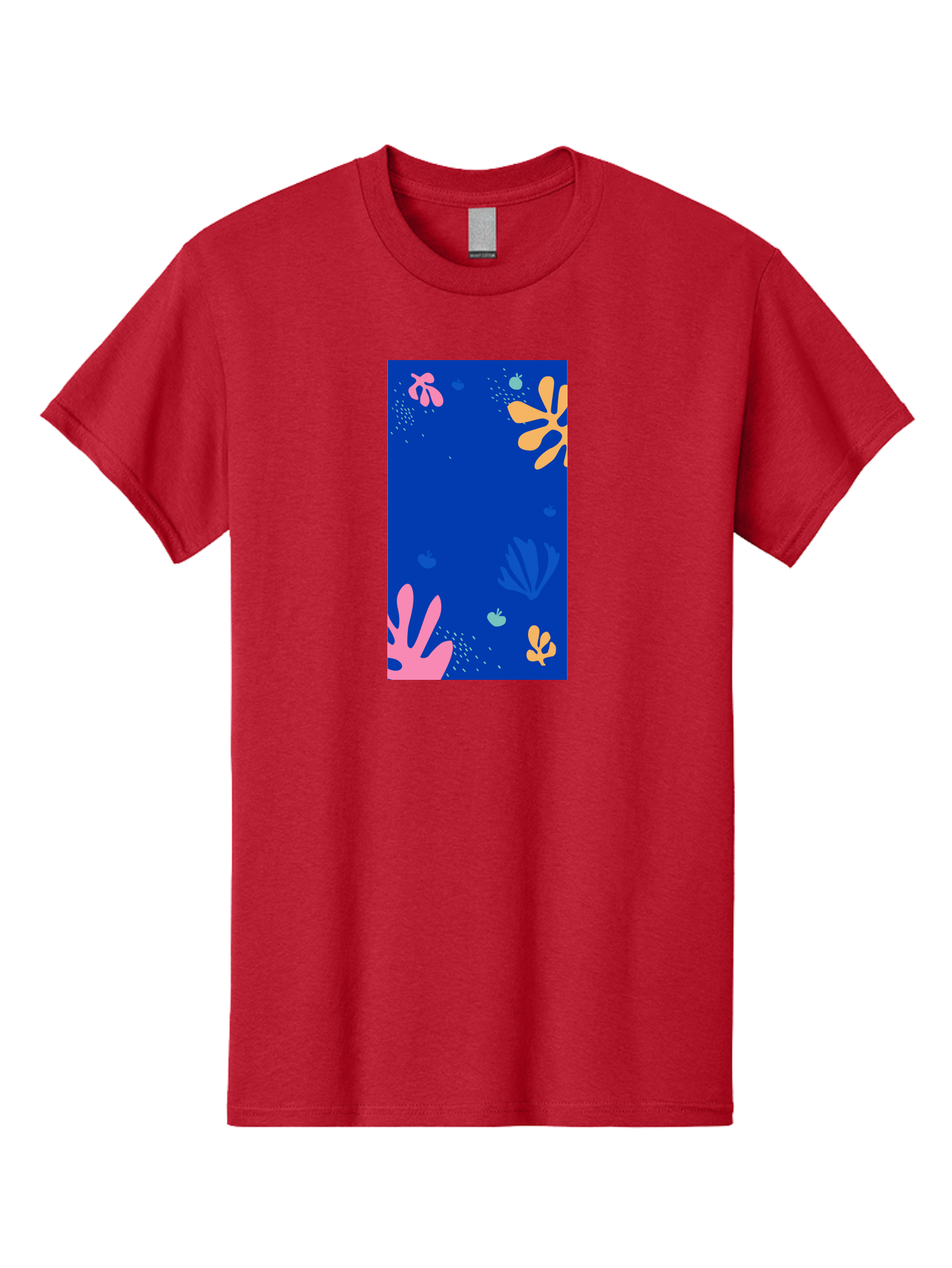 Underwater-Florals Men'S Graphic Tee, 100% Cotton, Comfortable Casual Summer Wear, Machine Washable, Underwater Scene, Colorful Flowers, Coral, Aquatic Plants, Ocean Life, Vibrant Colors, Whimsical Design, Digital Art, Floral Pattern, Aab638