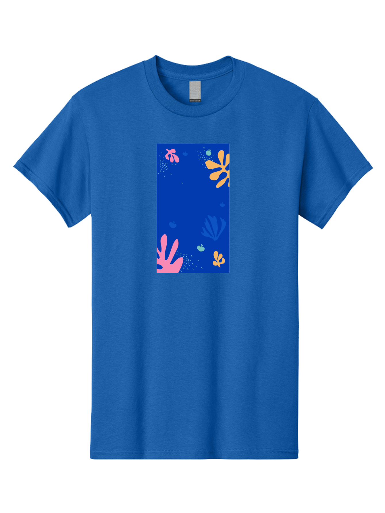 Underwater-Florals Men'S Graphic Tee, 100% Cotton, Comfortable Casual Summer Wear, Machine Washable, Underwater Scene, Colorful Flowers, Coral, Aquatic Plants, Ocean Life, Vibrant Colors, Whimsical Design, Digital Art, Floral Pattern, Aab638