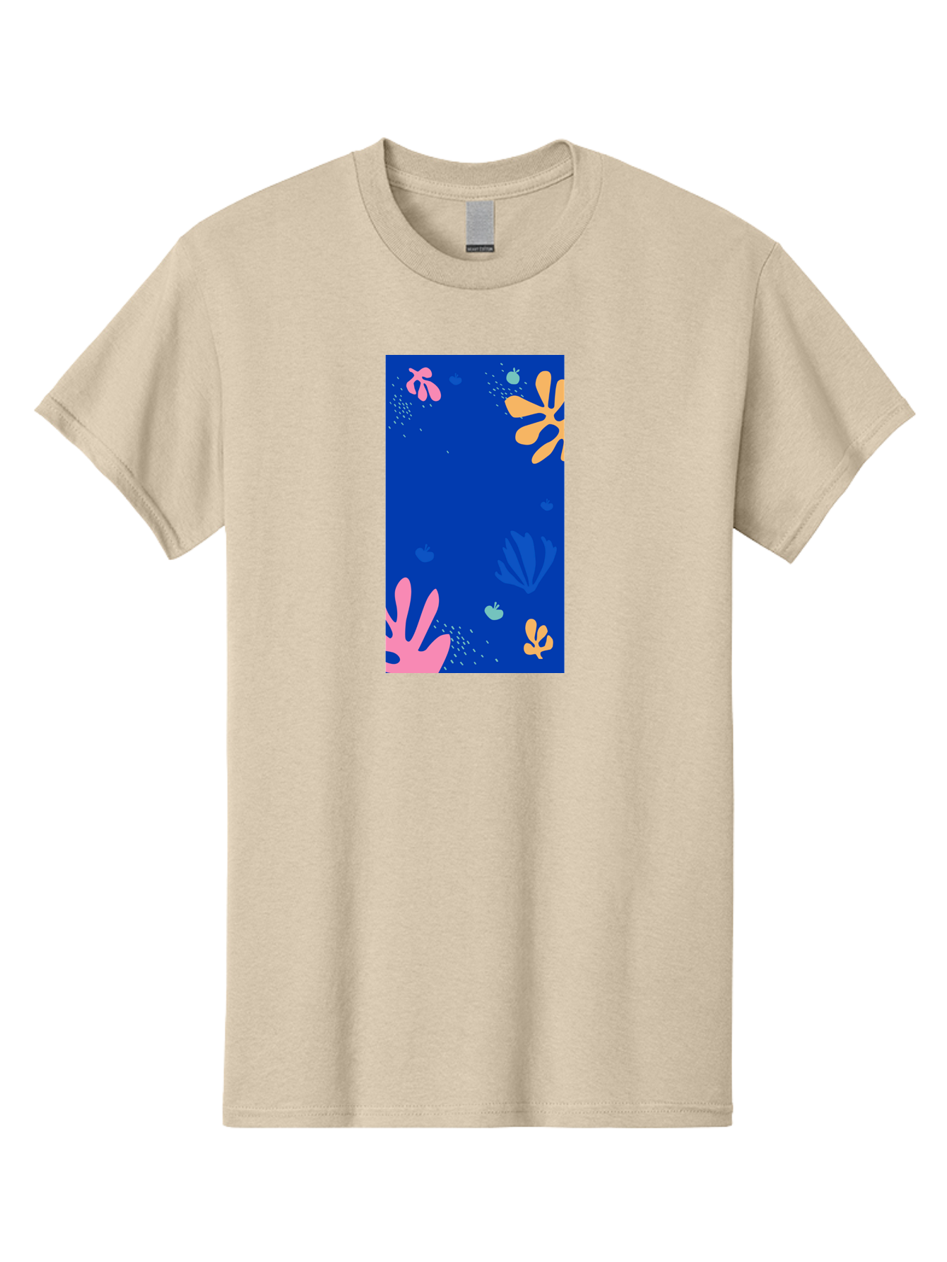 Underwater-Florals Men'S Graphic Tee, 100% Cotton, Comfortable Casual Summer Wear, Machine Washable, Underwater Scene, Colorful Flowers, Coral, Aquatic Plants, Ocean Life, Vibrant Colors, Whimsical Design, Digital Art, Floral Pattern, Aab638