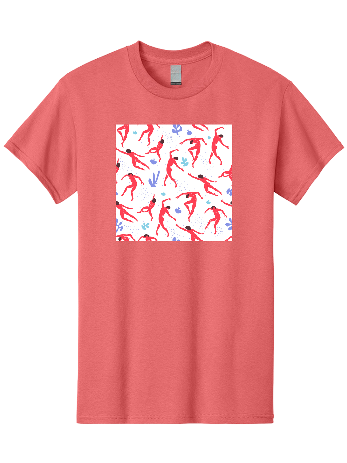 Yoga-Pattern Men'S Graphic Tee, 100% Cotton, Comfortable Casual Summer Wear, Machine Washable, Nude Figures, Red Silhouettes, Dynamic Poses, Yoga, Wellness, Floral Patterns, Abstract Shapes, Playful Designs, Modern Art, Minimalist Aesthetic Aab639