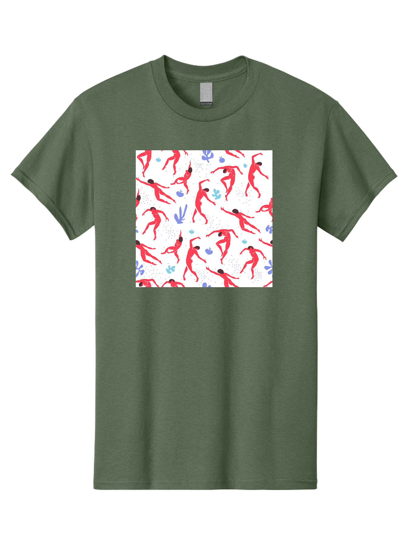 Yoga-Pattern Men'S Graphic Tee, 100% Cotton, Comfortable Casual Summer Wear, Machine Washable, Nude Figures, Red Silhouettes, Dynamic Poses, Yoga, Wellness, Floral Patterns, Abstract Shapes, Playful Designs, Modern Art, Minimalist Aesthetic Aab639