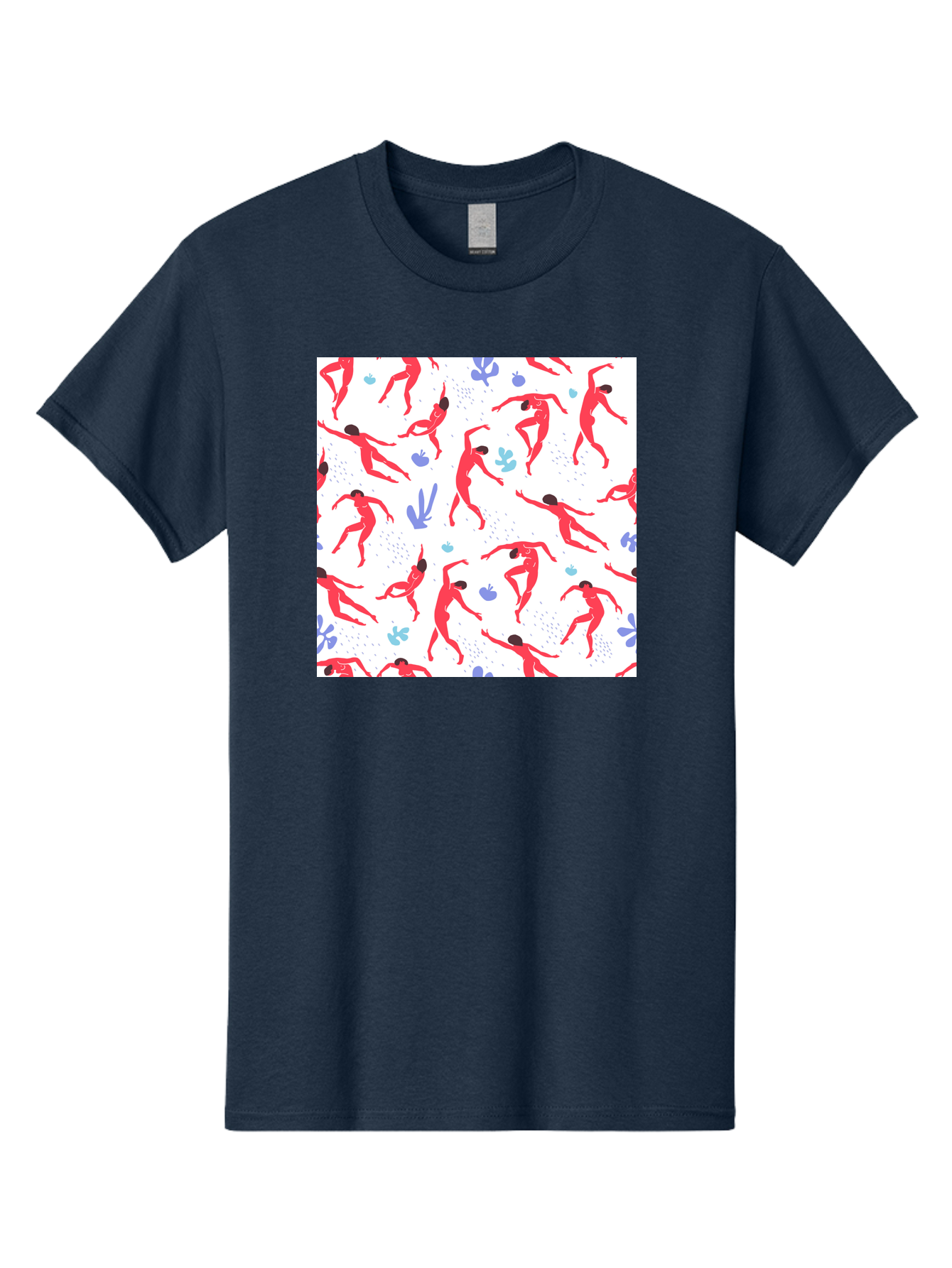 Yoga-Pattern Men'S Graphic Tee, 100% Cotton, Comfortable Casual Summer Wear, Machine Washable, Nude Figures, Red Silhouettes, Dynamic Poses, Yoga, Wellness, Floral Patterns, Abstract Shapes, Playful Designs, Modern Art, Minimalist Aesthetic Aab639
