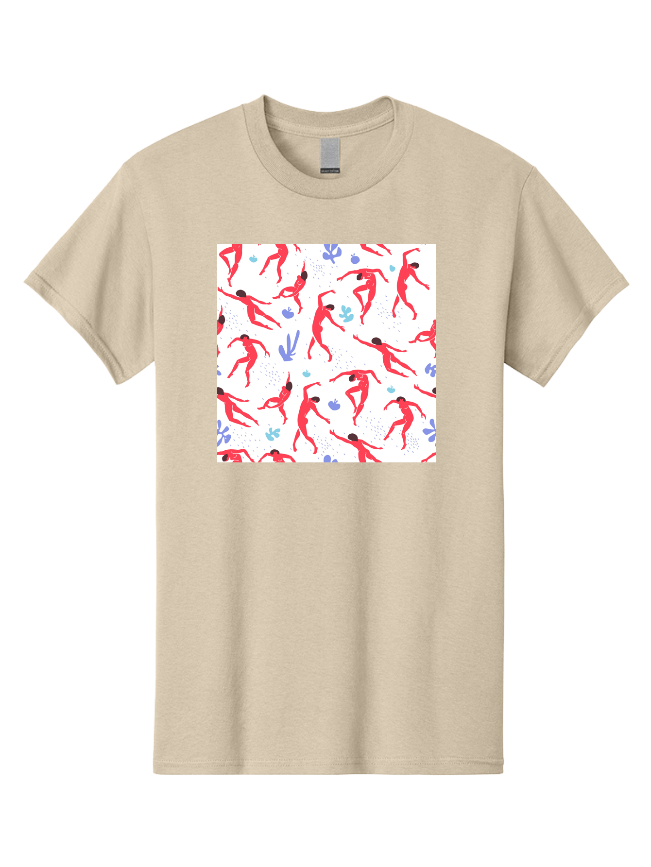Yoga-Pattern Men'S Graphic Tee, 100% Cotton, Comfortable Casual Summer Wear, Machine Washable, Nude Figures, Red Silhouettes, Dynamic Poses, Yoga, Wellness, Floral Patterns, Abstract Shapes, Playful Designs, Modern Art, Minimalist Aesthetic Aab639