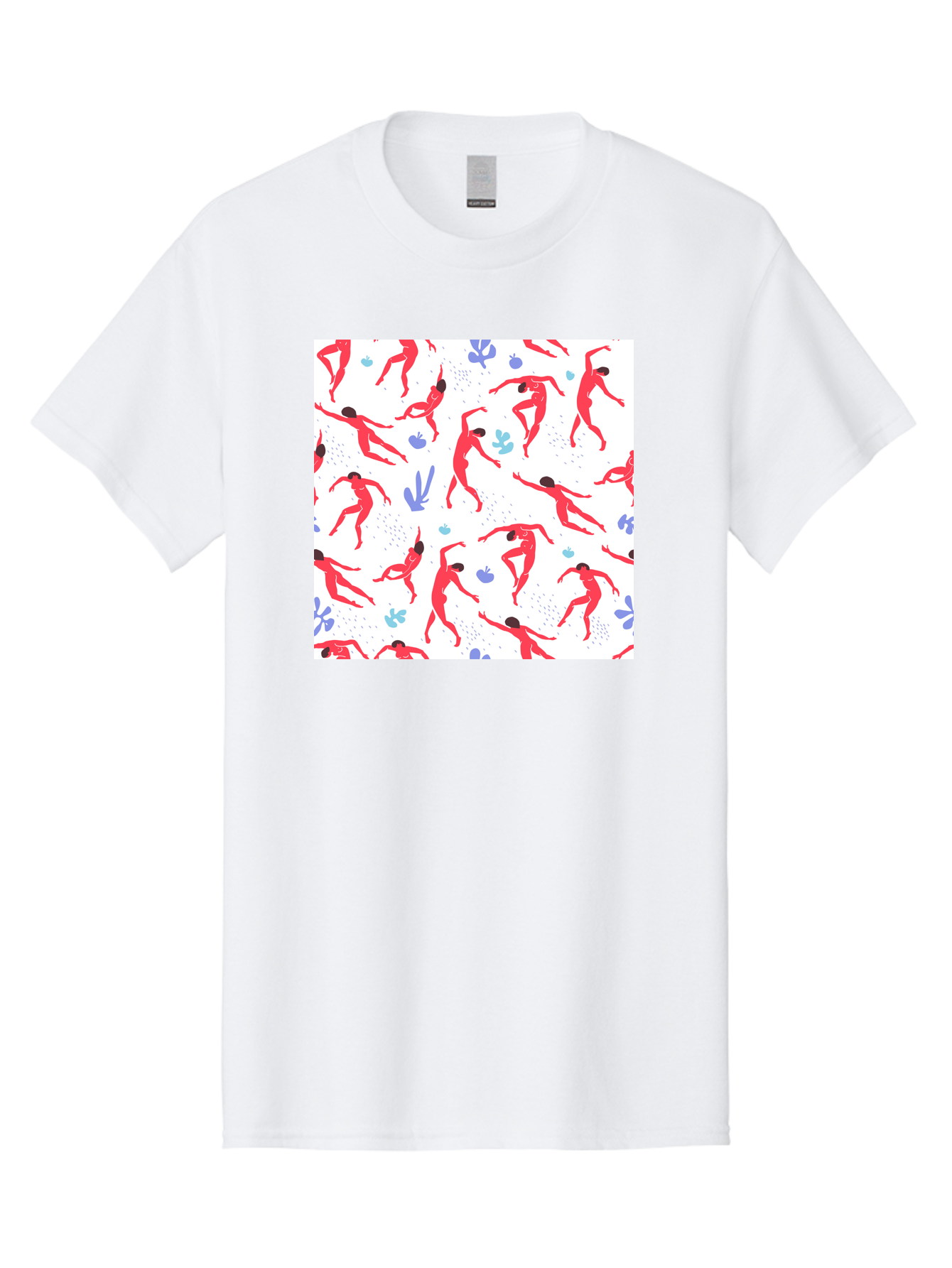 Yoga-Pattern Men'S Graphic Tee, 100% Cotton, Comfortable Casual Summer Wear, Machine Washable, Nude Figures, Red Silhouettes, Dynamic Poses, Yoga, Wellness, Floral Patterns, Abstract Shapes, Playful Designs, Modern Art, Minimalist Aesthetic Aab639