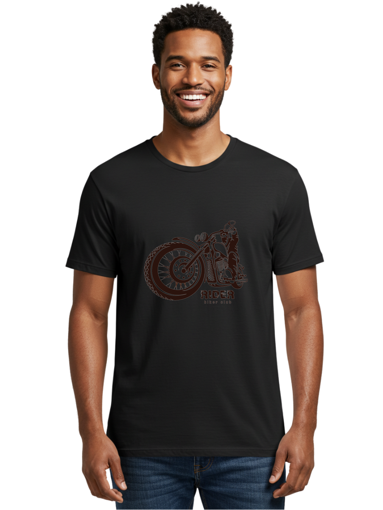Rider-Biker-Club Men'S Graphic Tee, 100% Cotton, Comfortable Casual Summer Wear, Machine Washable, Motorcycle Club, Biker Culture, Vintage Bike, Rider Logo, Motorcycle Design, Biker Gang, Retro Motorcycle, Biker Apparel Aab645