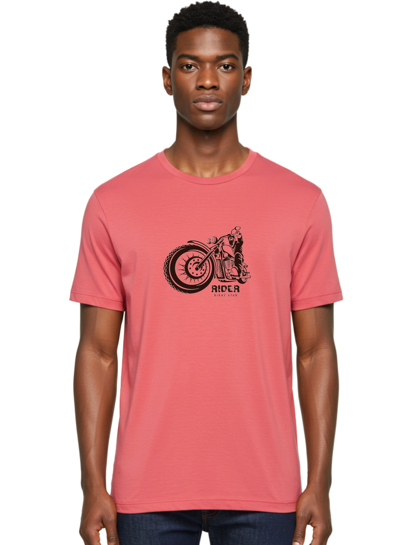 Rider-Biker-Club Men'S Graphic Tee, 100% Cotton, Comfortable Casual Summer Wear, Machine Washable, Motorcycle Club, Biker Culture, Vintage Bike, Rider Logo, Motorcycle Design, Biker Gang, Retro Motorcycle, Biker Apparel Aab645