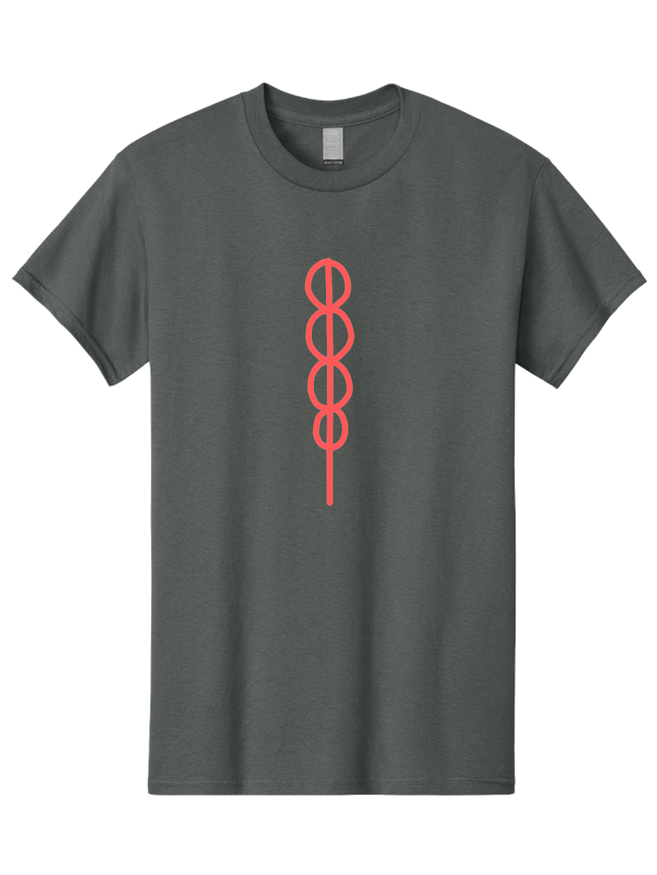 8-Symbol Men'S Graphic Tee, 100% Cotton, Comfortable Casual Summer Wear, Machine Washable, Interconnected Loops, Infinite Symbol, Abstract Art, Minimalist Design, Pink Outline, Symbolic Representation, Eternity, Endless Loop, Geometric Shape Aab647
