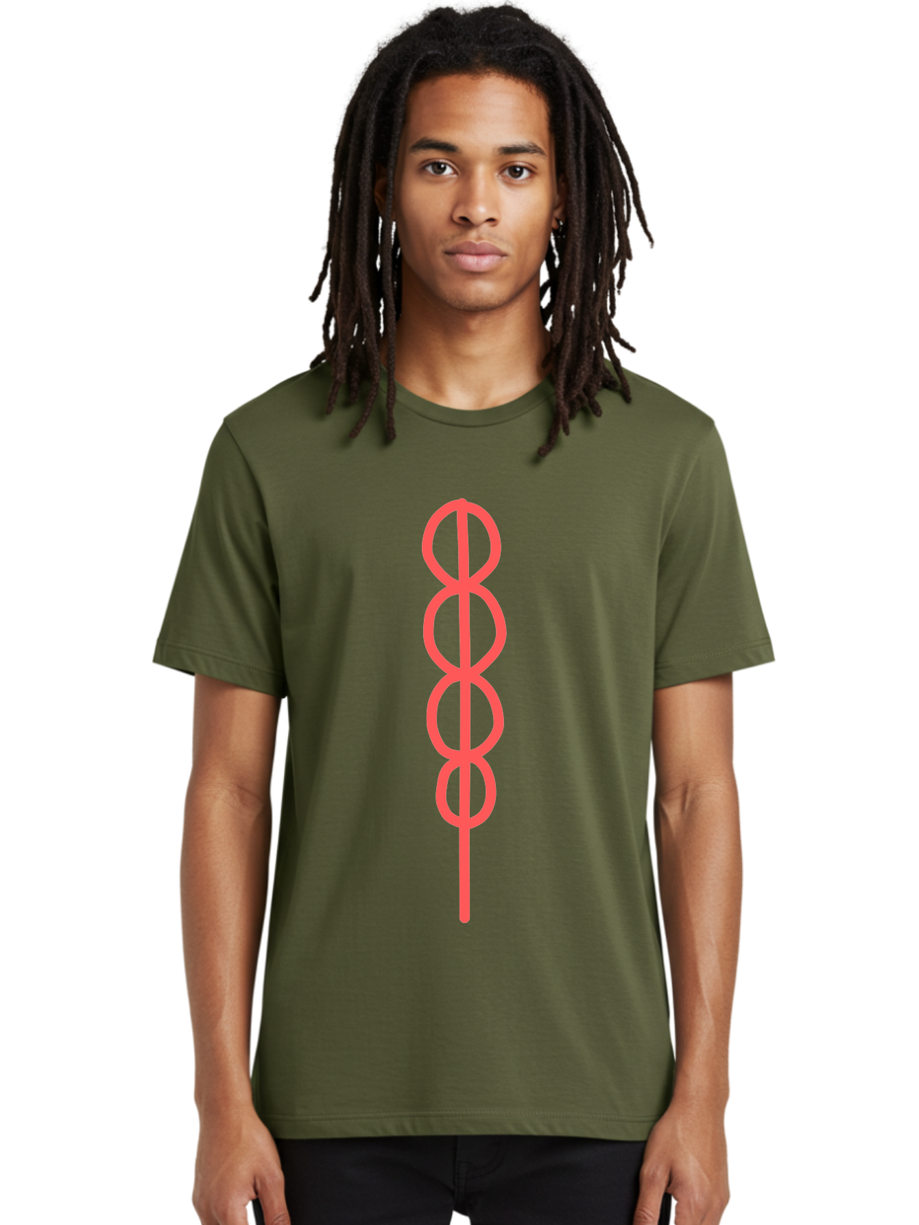8-Symbol Men'S Graphic Tee, 100% Cotton, Comfortable Casual Summer Wear, Machine Washable, Interconnected Loops, Infinite Symbol, Abstract Art, Minimalist Design, Pink Outline, Symbolic Representation, Eternity, Endless Loop, Geometric Shape Aab647