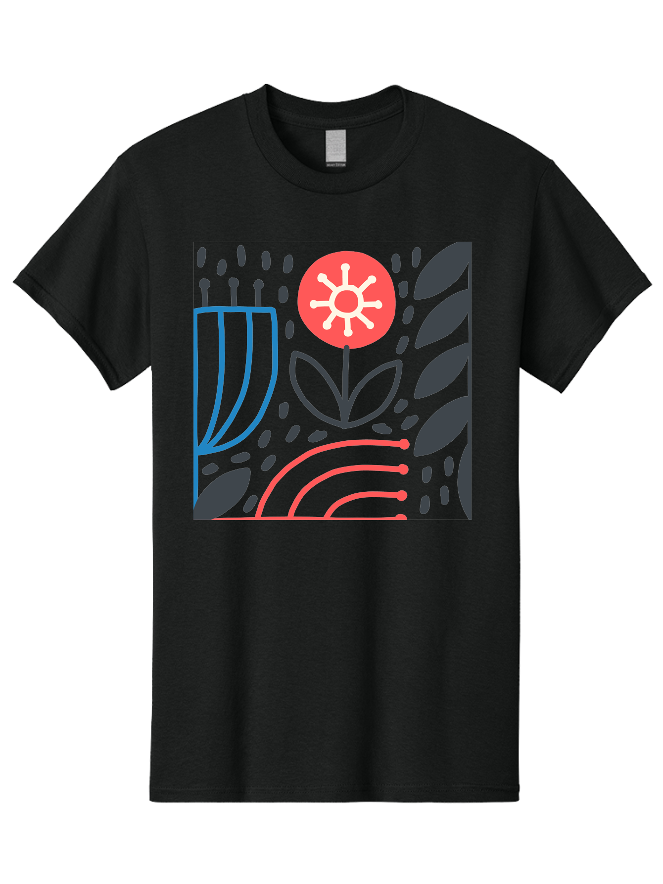 Abstract-Flower Men'S Graphic Tee, 100% Cotton, Comfortable Casual Summer Wear, Machine Washable, Stylish Flower, Abstract Art, Minimalist Design, Simple Shapes, Floral Pattern, Modern Aesthetic, Artistic Expression Aab654