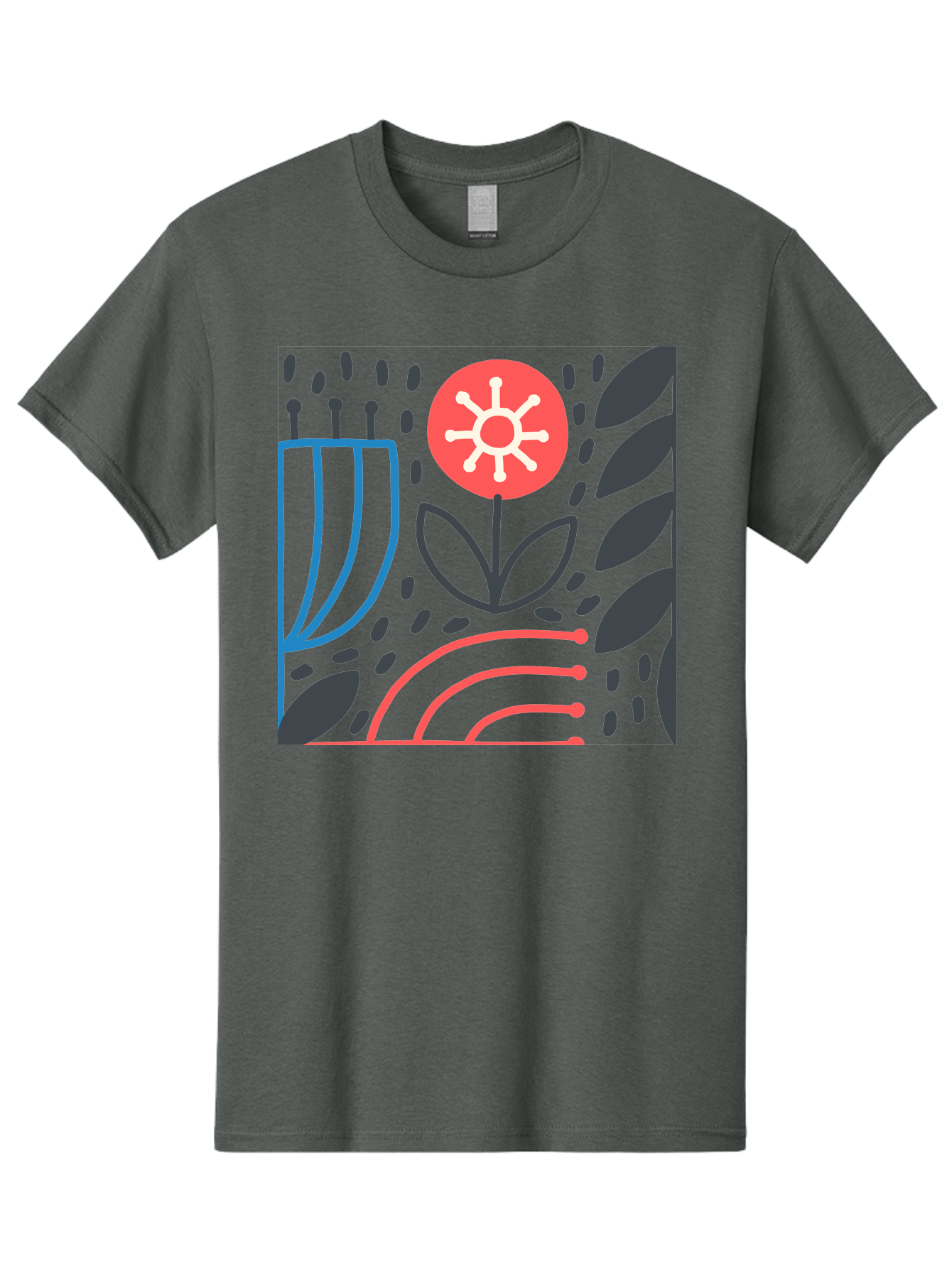Abstract-Flower Men'S Graphic Tee, 100% Cotton, Comfortable Casual Summer Wear, Machine Washable, Stylish Flower, Abstract Art, Minimalist Design, Simple Shapes, Floral Pattern, Modern Aesthetic, Artistic Expression Aab654