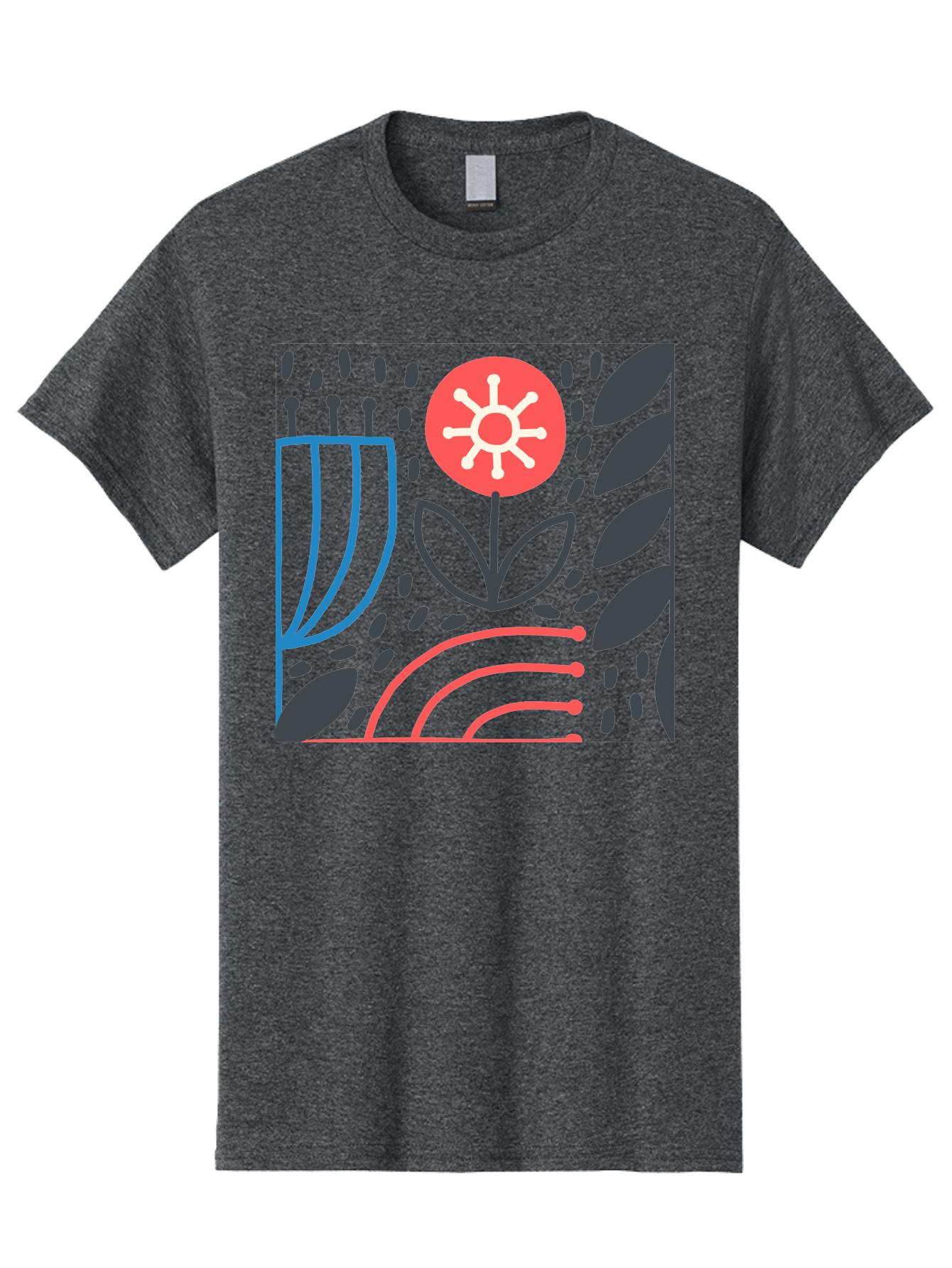 Abstract-Flower Men'S Graphic Tee, 100% Cotton, Comfortable Casual Summer Wear, Machine Washable, Stylish Flower, Abstract Art, Minimalist Design, Simple Shapes, Floral Pattern, Modern Aesthetic, Artistic Expression Aab654