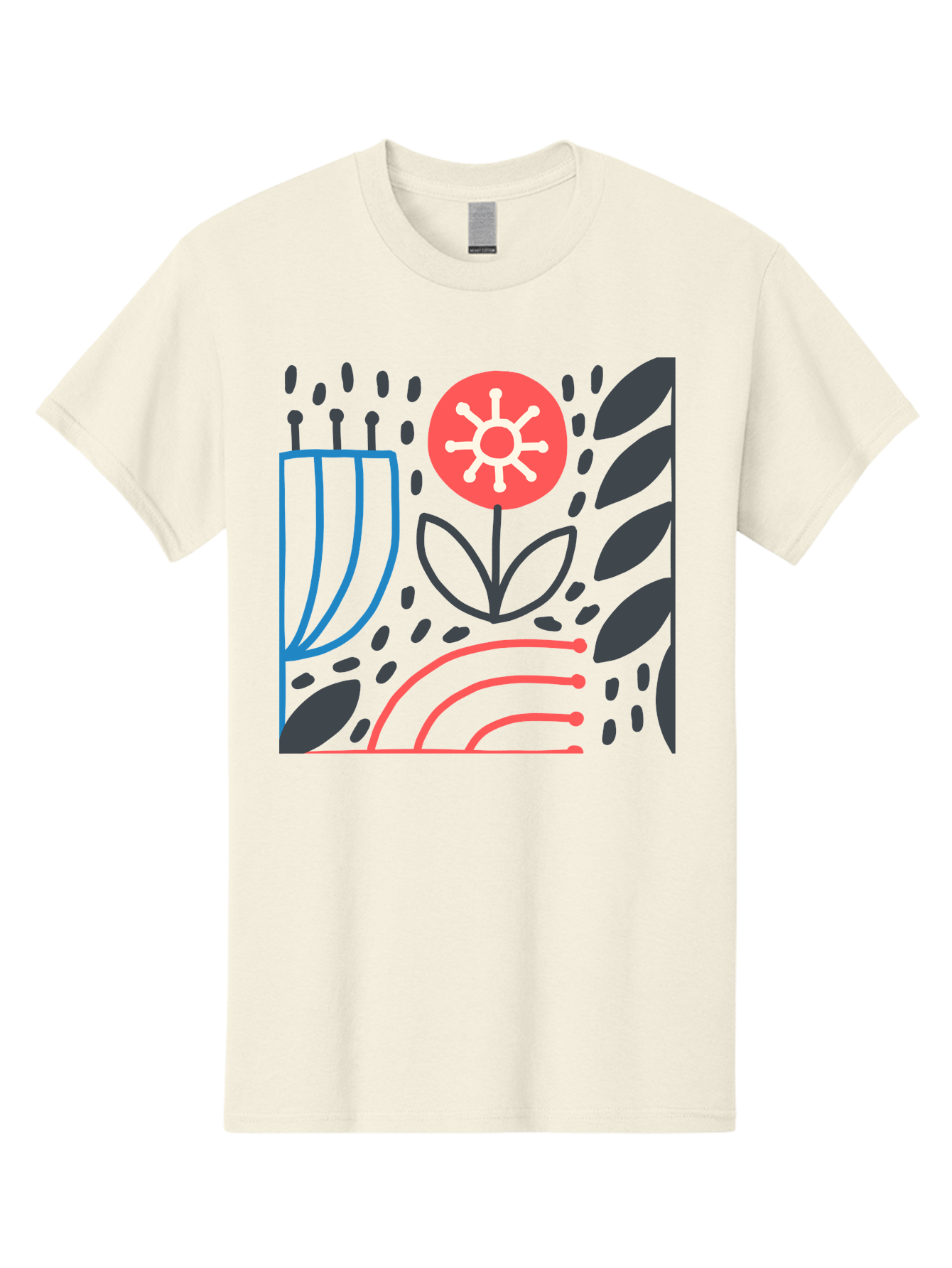 Abstract-Flower Men'S Graphic Tee, 100% Cotton, Comfortable Casual Summer Wear, Machine Washable, Stylish Flower, Abstract Art, Minimalist Design, Simple Shapes, Floral Pattern, Modern Aesthetic, Artistic Expression Aab654