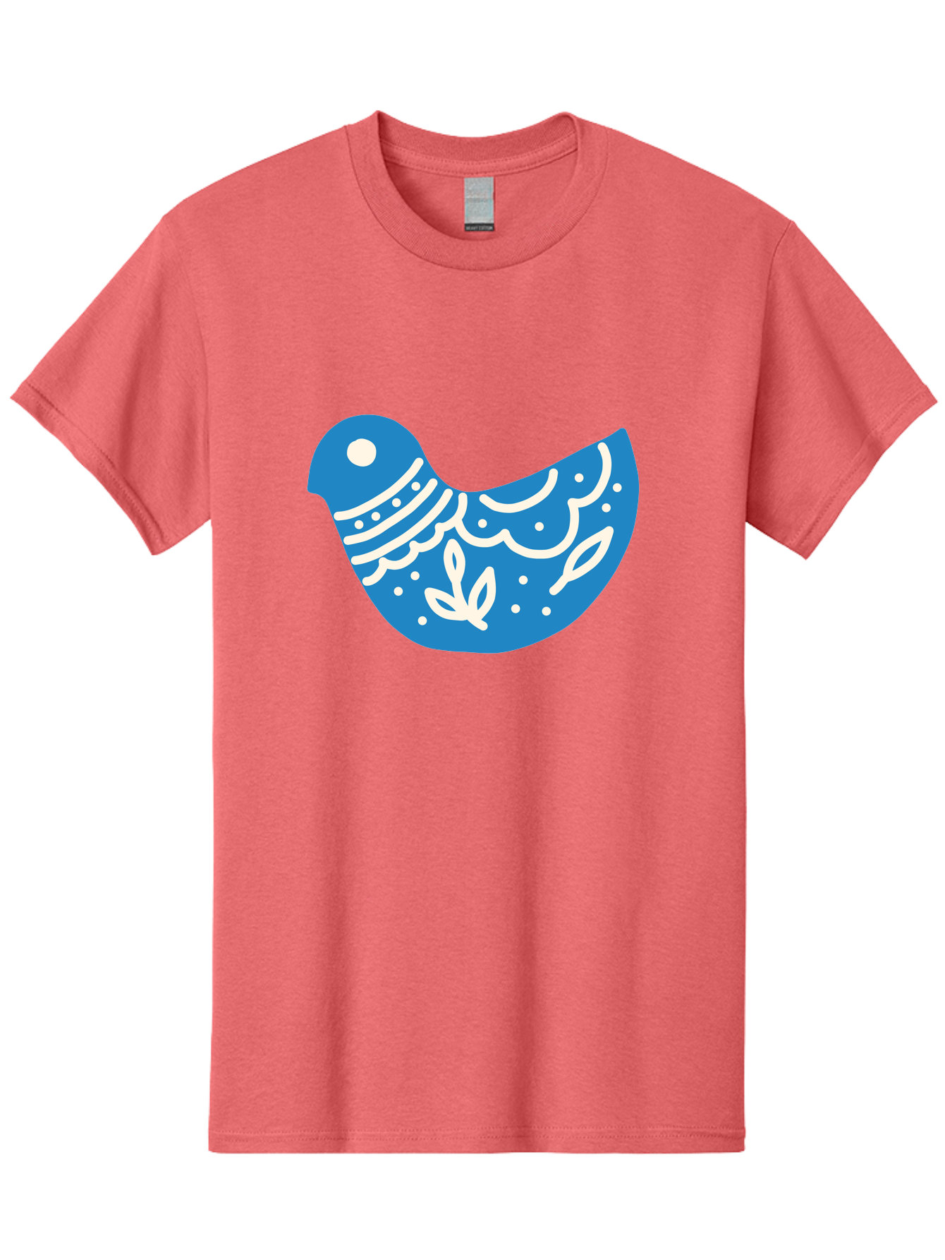 Bird-Logo Men'S Graphic Tee, 100% Cotton, Comfortable Casual Summer Wear, Machine Washable, Blue Bird, White Patterns, Abstract Design, Digital Art, Minimalist Illustration, Stylized Bird, Nature-Inspired, Creative Graphics Aab663