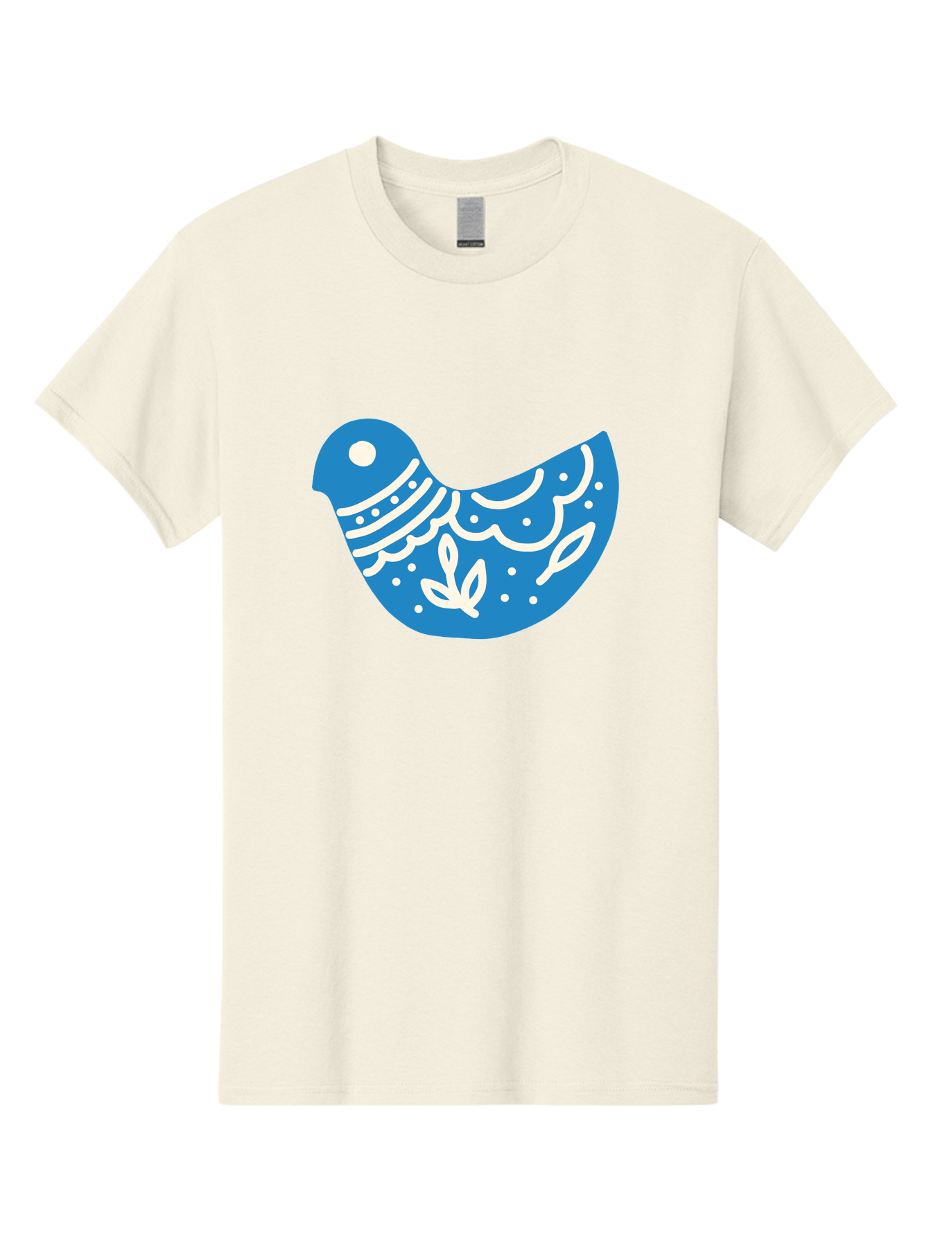 Bird-Logo Men'S Graphic Tee, 100% Cotton, Comfortable Casual Summer Wear, Machine Washable, Blue Bird, White Patterns, Abstract Design, Digital Art, Minimalist Illustration, Stylized Bird, Nature-Inspired, Creative Graphics Aab663