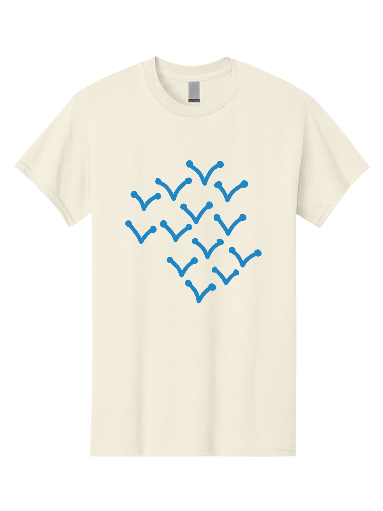 Blue-Checkmarks Men'S Graphic Tee, 100% Cotton, Comfortable Casual Summer Wear, Machine Washable, Check Marks, Ticks, Approval Symbols, Confirmation Icons, Blue Ticks On Green, Validation Signs, Positive Feedback, Checkmark Pattern Aab668