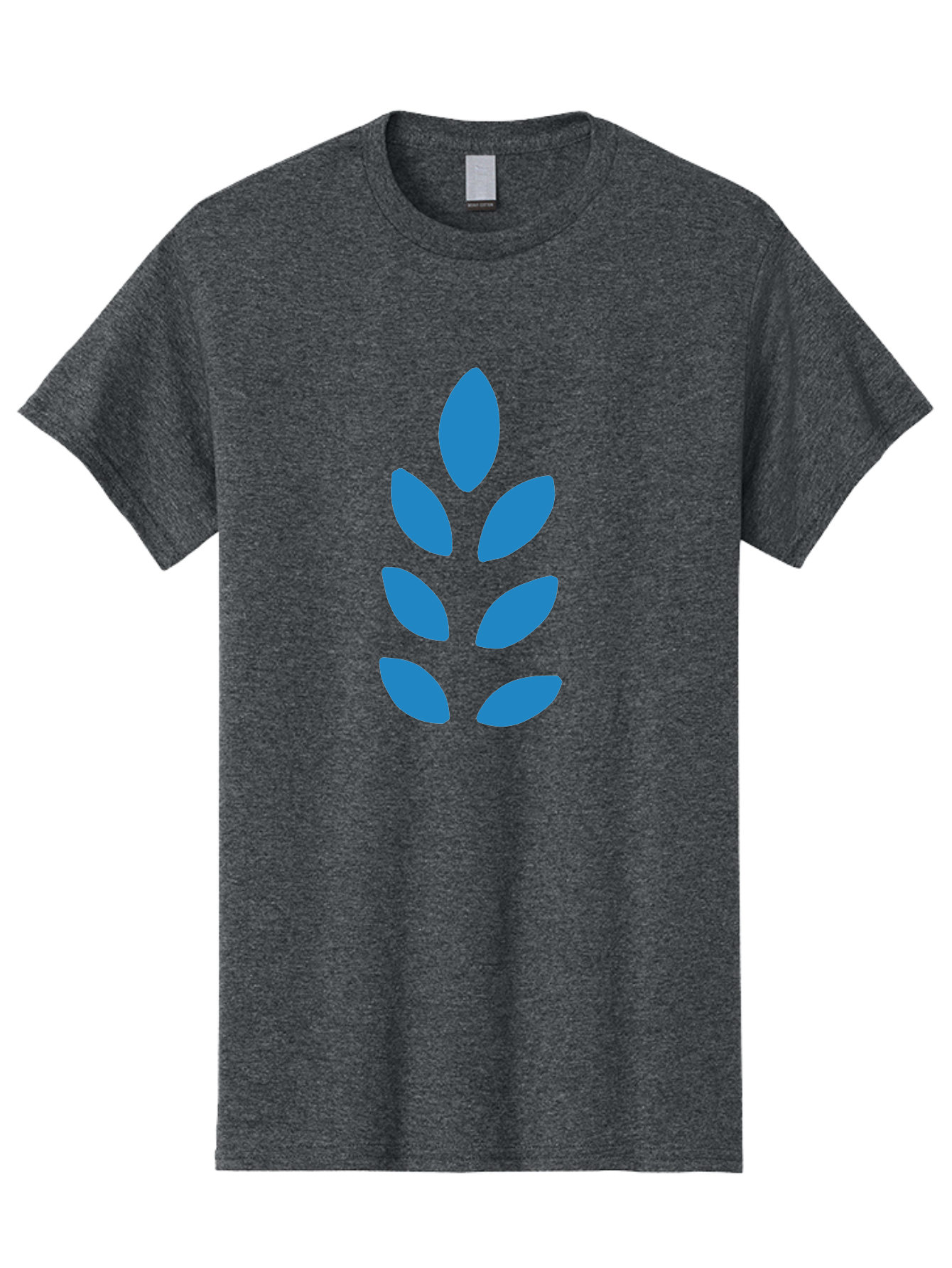 Blue-Leaves Men'S Graphic Tee, 100% Cotton, Comfortable Casual Summer Wear, Machine Washable, Blue Leaves, Simple Design, Minimalist Art, Stylized Foliage, Graphic Element, Abstract Shape, Modern Illustration Aab670
