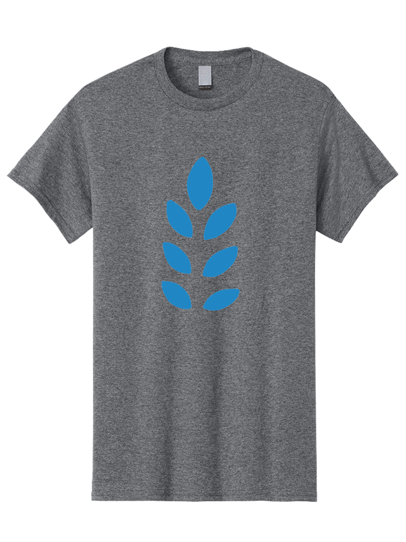 Blue-Leaves Men'S Graphic Tee, 100% Cotton, Comfortable Casual Summer Wear, Machine Washable, Blue Leaves, Simple Design, Minimalist Art, Stylized Foliage, Graphic Element, Abstract Shape, Modern Illustration Aab670