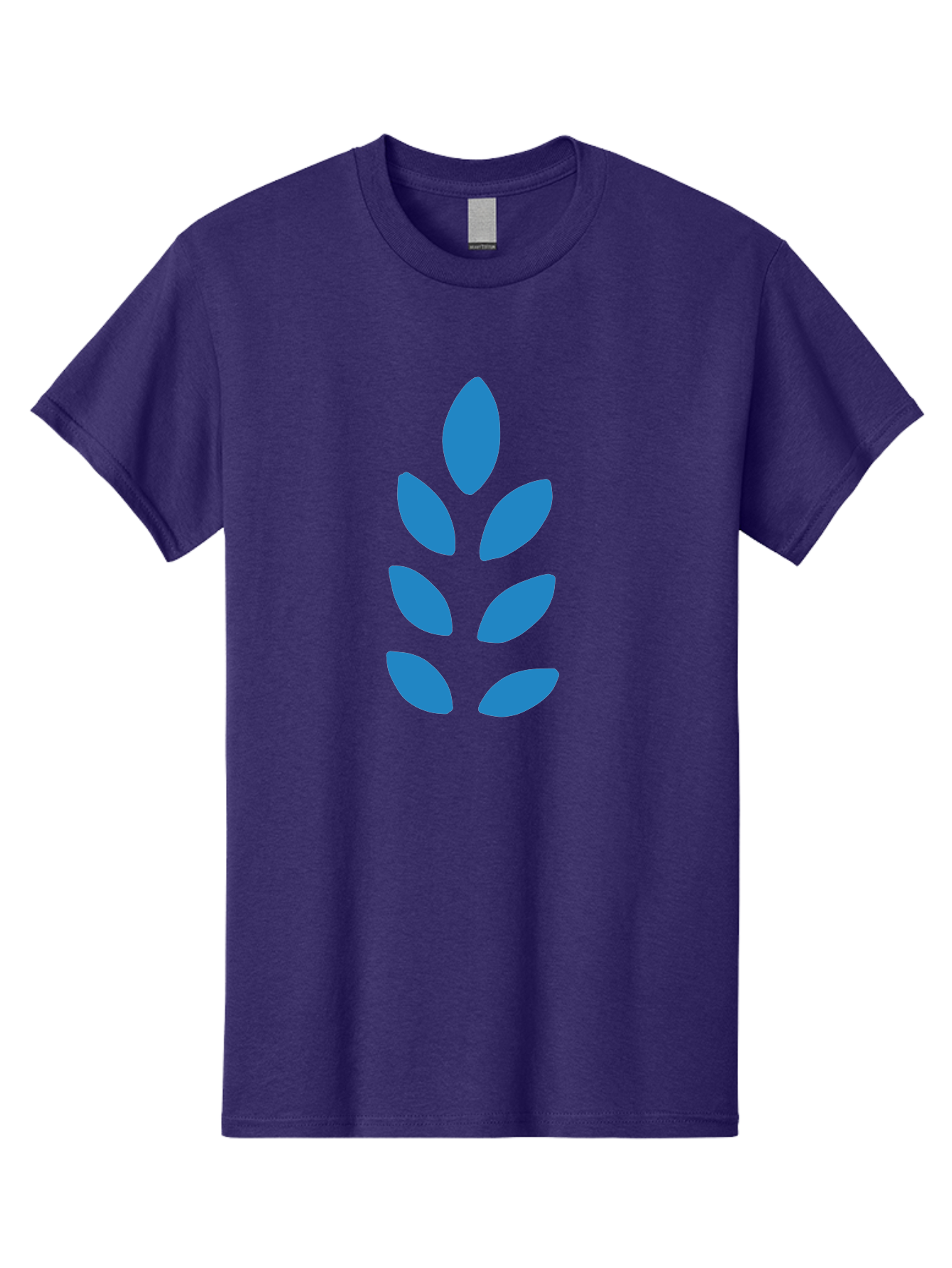Blue-Leaves Men'S Graphic Tee, 100% Cotton, Comfortable Casual Summer Wear, Machine Washable, Blue Leaves, Simple Design, Minimalist Art, Stylized Foliage, Graphic Element, Abstract Shape, Modern Illustration Aab670