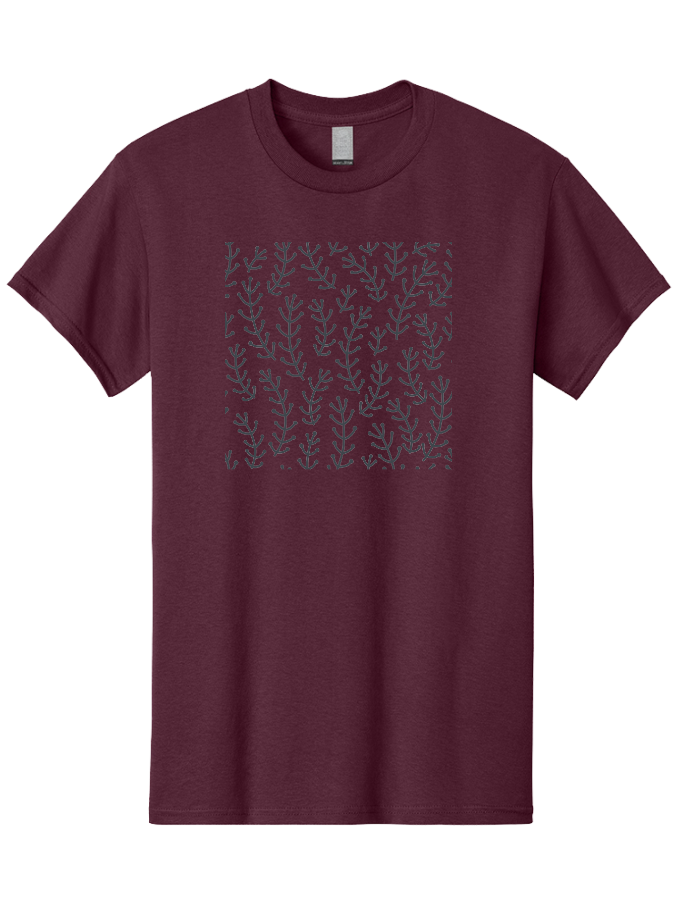 Branches-Pattern Men'S Graphic Tee, 100% Cotton, Comfortable Casual Summer Wear, Machine Washable, Repeating Pattern, Black Branches, Minimalist Design, Simple Shapes, Abstract Art, Geometric Pattern, Decorative Elements, Modern Aesthetic, Aab673