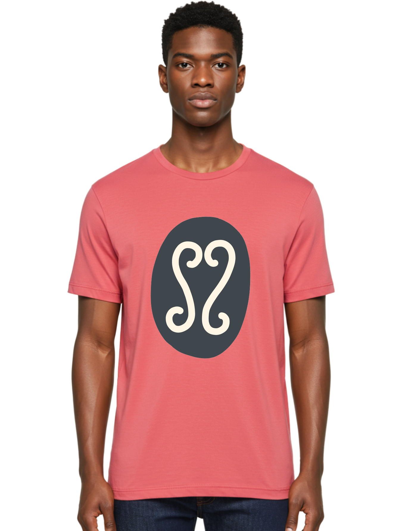 Cancer-Zodiac-Symbol Men'S Graphic Tee, 100% Cotton, Comfortable Casual Summer Wear, Machine Washable, Cancer Zodiac Sign, Astrology Symbol, Horoscope Icon, Simple Design, Minimalist Art, Esoteric Symbolism, Mystical Sign Aab677