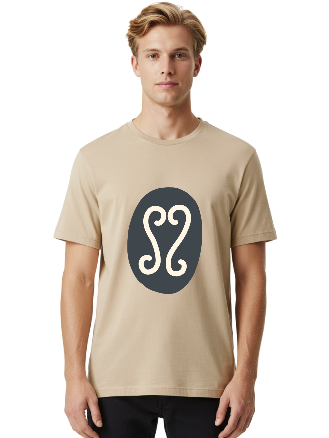 Cancer-Zodiac-Symbol Men'S Graphic Tee, 100% Cotton, Comfortable Casual Summer Wear, Machine Washable, Cancer Zodiac Sign, Astrology Symbol, Horoscope Icon, Simple Design, Minimalist Art, Esoteric Symbolism, Mystical Sign Aab677