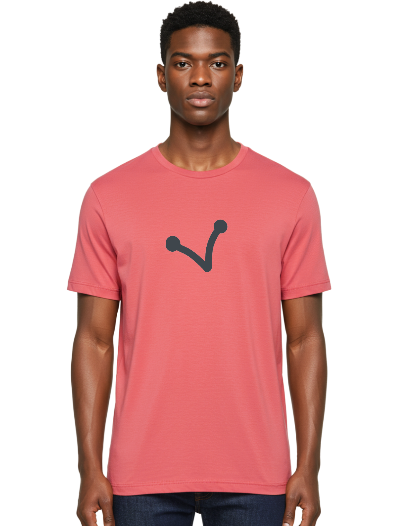 Checkmark Men'S Graphic Tee, 100% Cotton, Comfortable Casual Summer Wear, Machine Washable, Check Mark Symbol, Dark Gray Icon, Simple Design, Confirmation Sign, Approval Indicator, Validation Mark, Tick Symbol Aab679