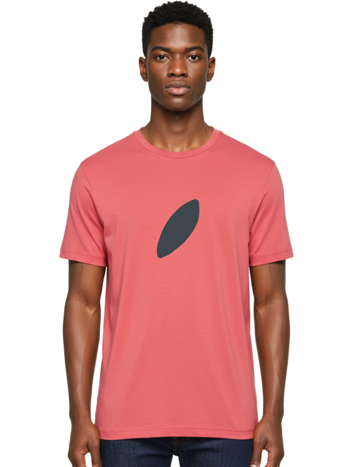 Dark-Gray-Ellipse Men'S Graphic Tee, 100% Cotton, Comfortable Casual Summer Wear, Machine Washable, Dark Gray Oval, Simple Design, Minimalist Shape, Abstract Art, Modern Graphic, Sleek Silhouette, Geometric Form Aab688