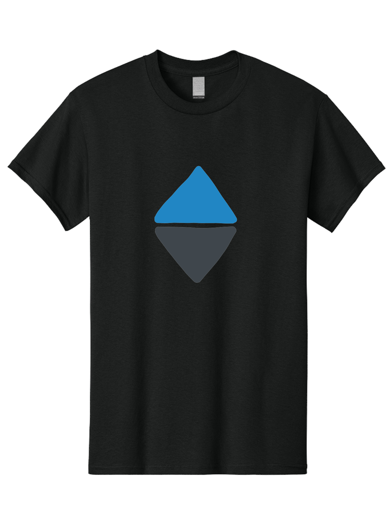 Diamond-Logo Men'S Graphic Tee, 100% Cotton, Comfortable Casual Summer Wear, Machine Washable, Ethereum Logo, Diamond Shape, Blue And Black, Cryptocurrency Symbol, Blockchain Icon, Digital Currency, Modern Design, Abstract Shape, Aab690