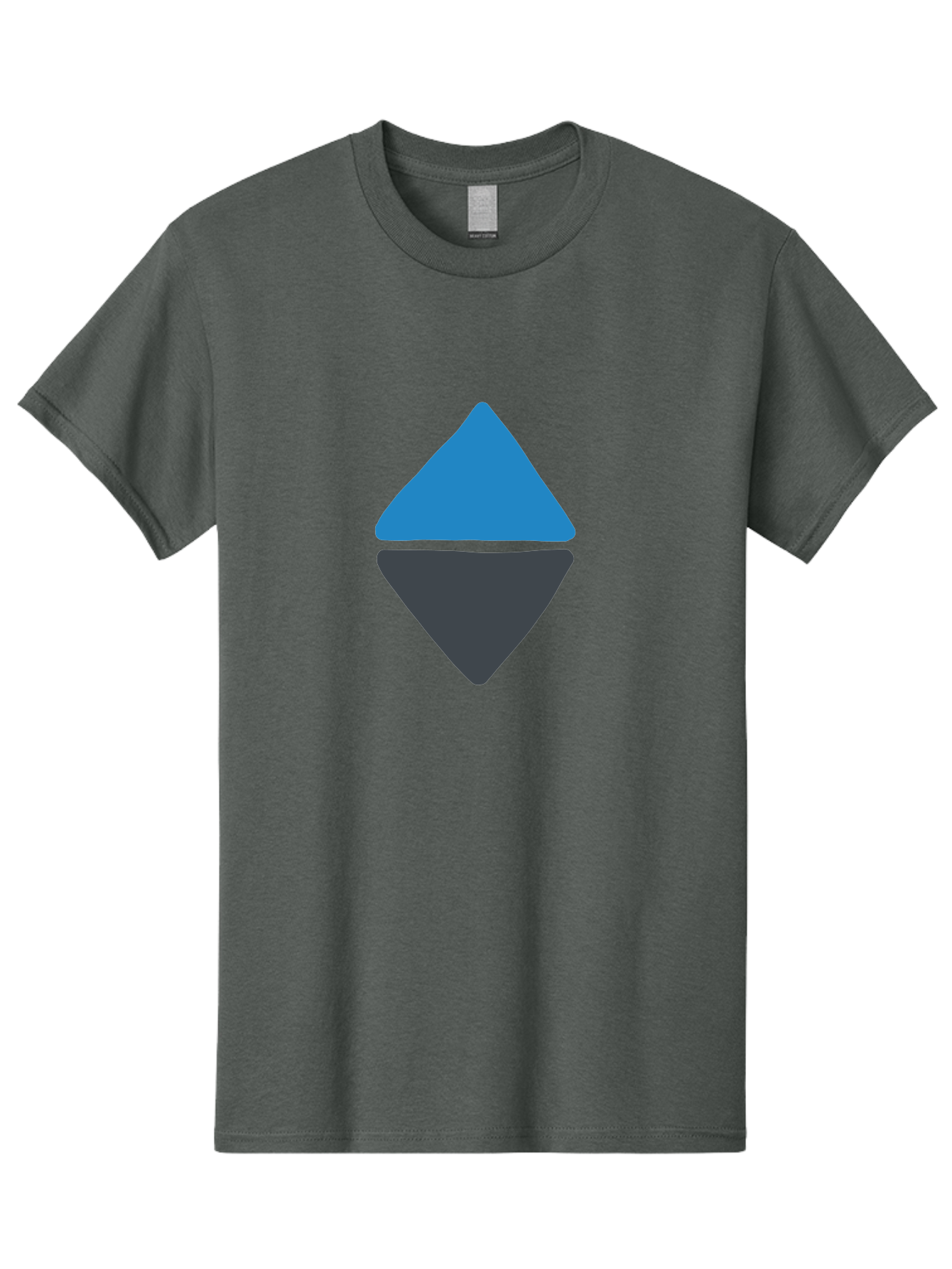 Diamond-Logo Men'S Graphic Tee, 100% Cotton, Comfortable Casual Summer Wear, Machine Washable, Ethereum Logo, Diamond Shape, Blue And Black, Cryptocurrency Symbol, Blockchain Icon, Digital Currency, Modern Design, Abstract Shape, Aab690