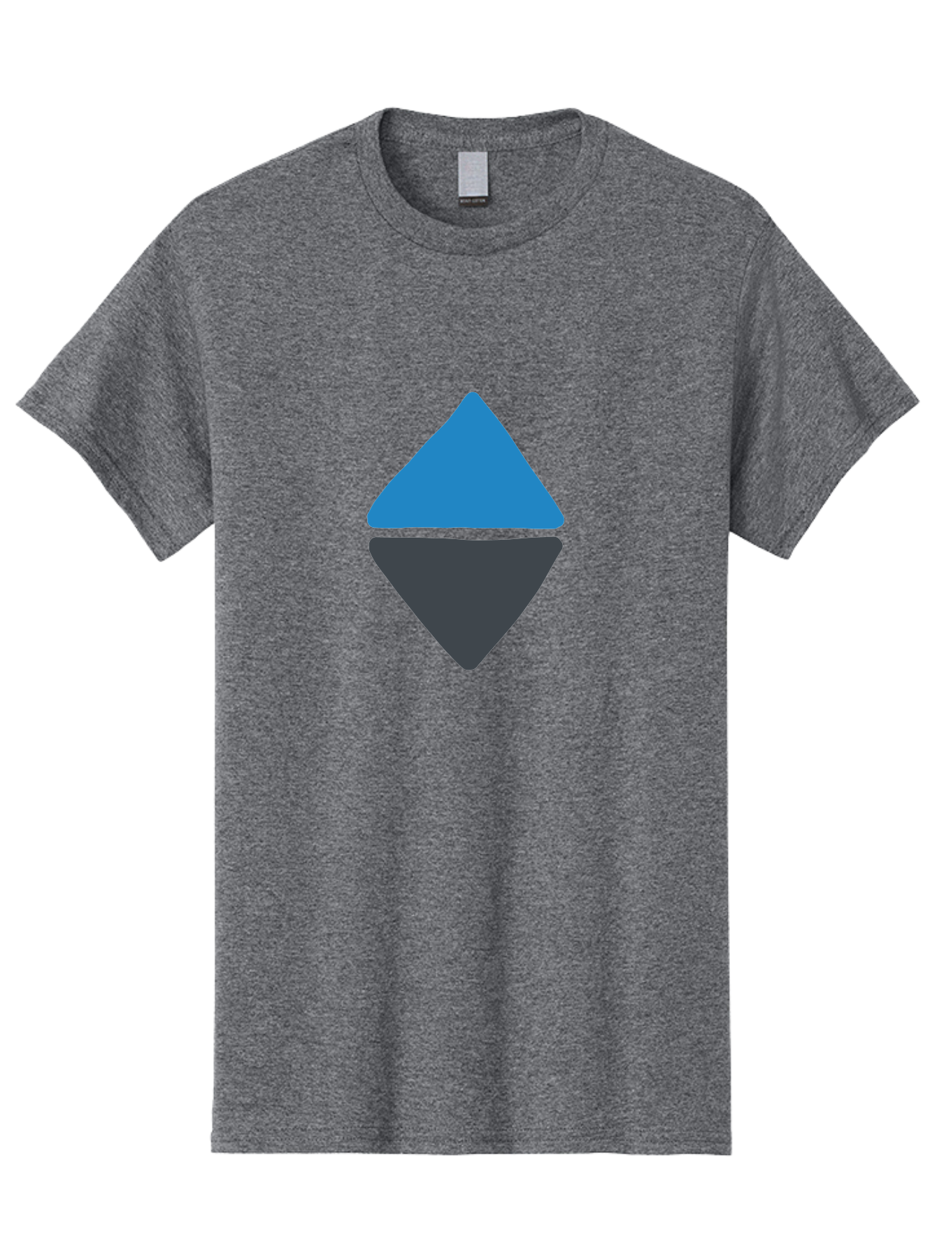 Diamond-Logo Men'S Graphic Tee, 100% Cotton, Comfortable Casual Summer Wear, Machine Washable, Ethereum Logo, Diamond Shape, Blue And Black, Cryptocurrency Symbol, Blockchain Icon, Digital Currency, Modern Design, Abstract Shape, Aab690