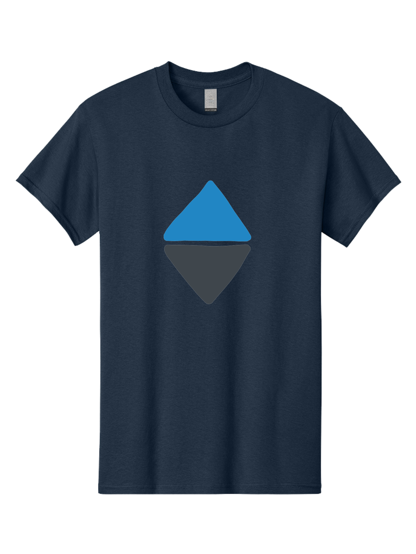 Diamond-Logo Men'S Graphic Tee, 100% Cotton, Comfortable Casual Summer Wear, Machine Washable, Ethereum Logo, Diamond Shape, Blue And Black, Cryptocurrency Symbol, Blockchain Icon, Digital Currency, Modern Design, Abstract Shape, Aab690