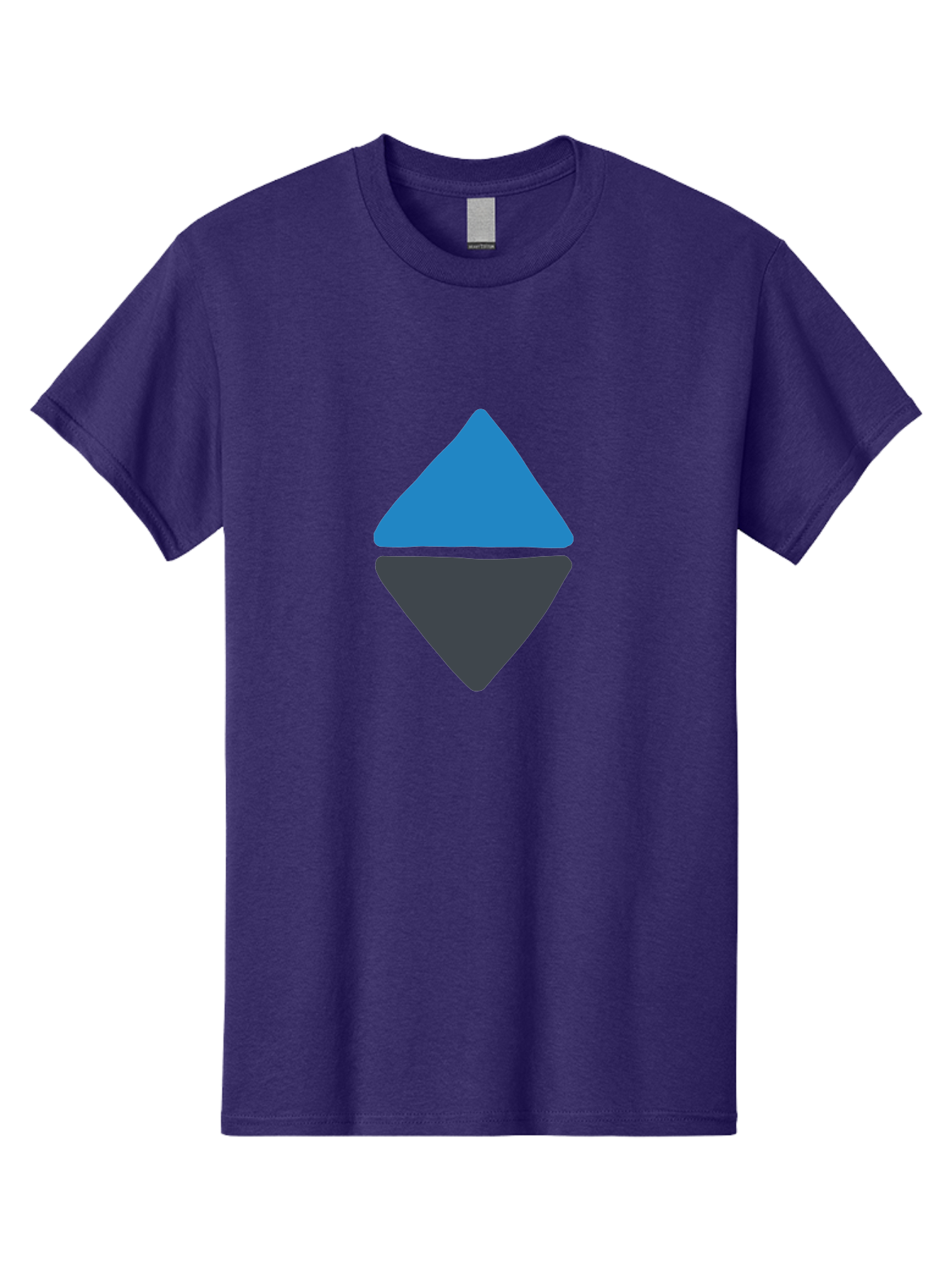 Diamond-Logo Men'S Graphic Tee, 100% Cotton, Comfortable Casual Summer Wear, Machine Washable, Ethereum Logo, Diamond Shape, Blue And Black, Cryptocurrency Symbol, Blockchain Icon, Digital Currency, Modern Design, Abstract Shape, Aab690