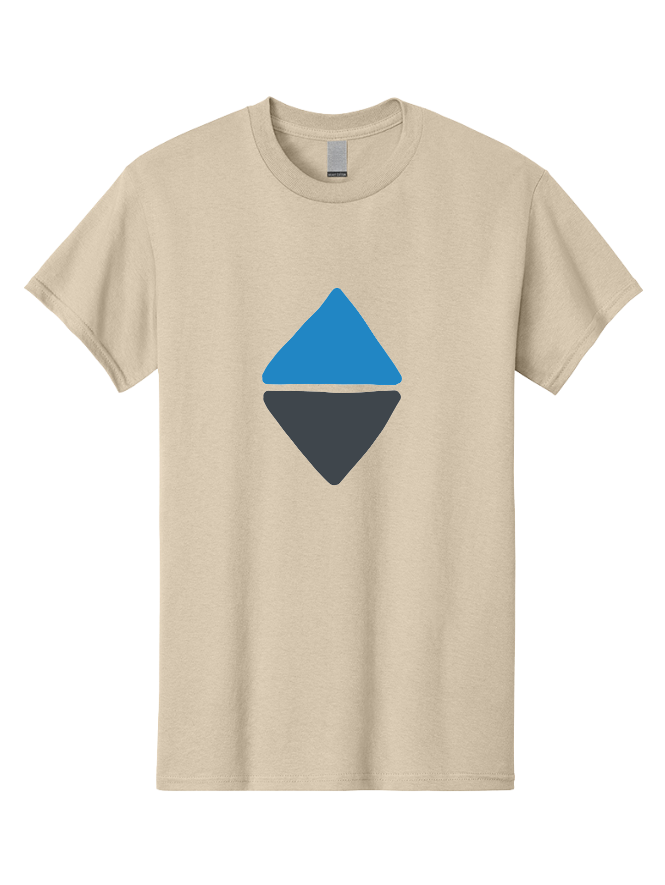Diamond-Logo Men'S Graphic Tee, 100% Cotton, Comfortable Casual Summer Wear, Machine Washable, Ethereum Logo, Diamond Shape, Blue And Black, Cryptocurrency Symbol, Blockchain Icon, Digital Currency, Modern Design, Abstract Shape, Aab690