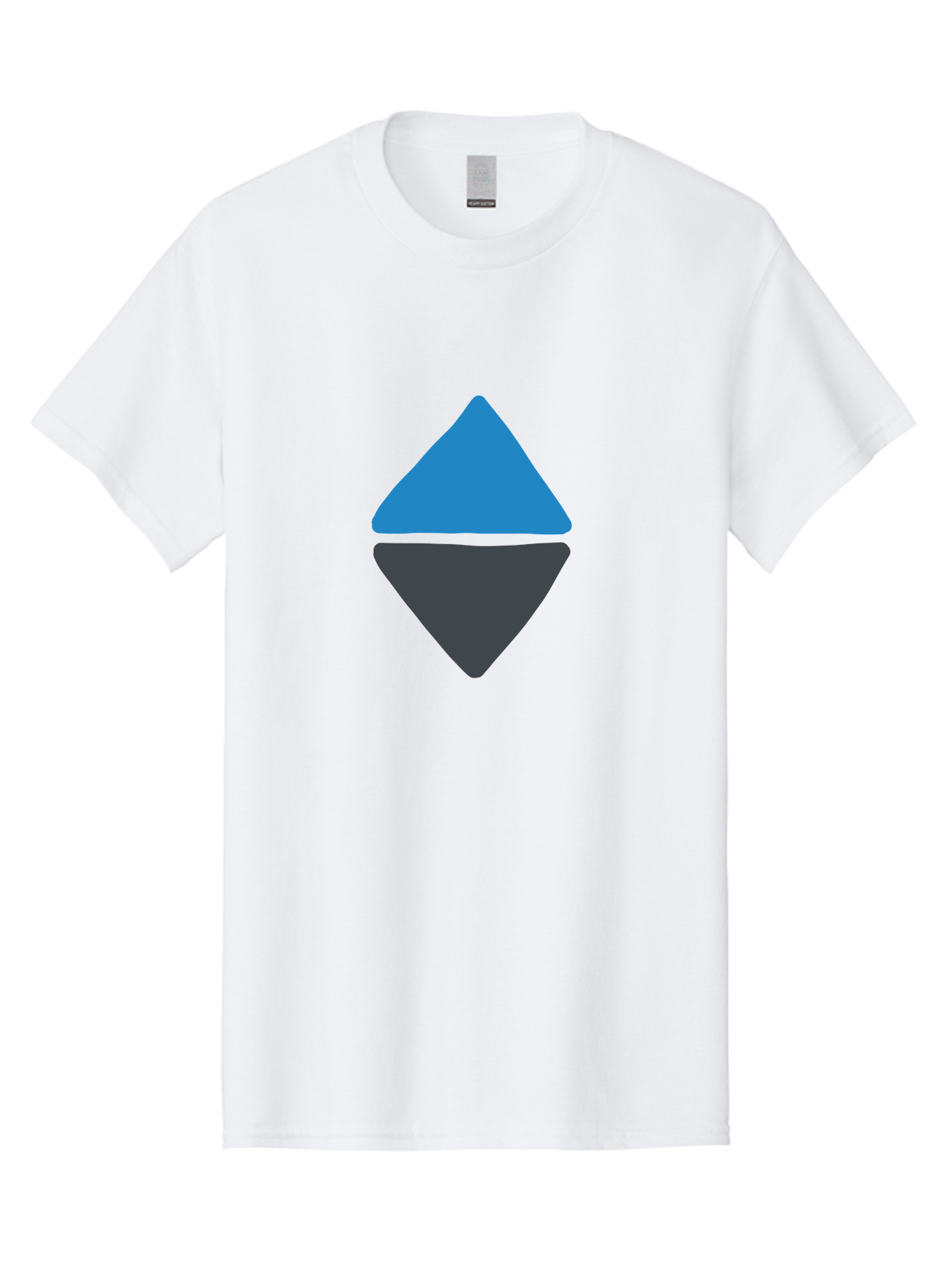 Diamond-Logo Men'S Graphic Tee, 100% Cotton, Comfortable Casual Summer Wear, Machine Washable, Ethereum Logo, Diamond Shape, Blue And Black, Cryptocurrency Symbol, Blockchain Icon, Digital Currency, Modern Design, Abstract Shape, Aab690