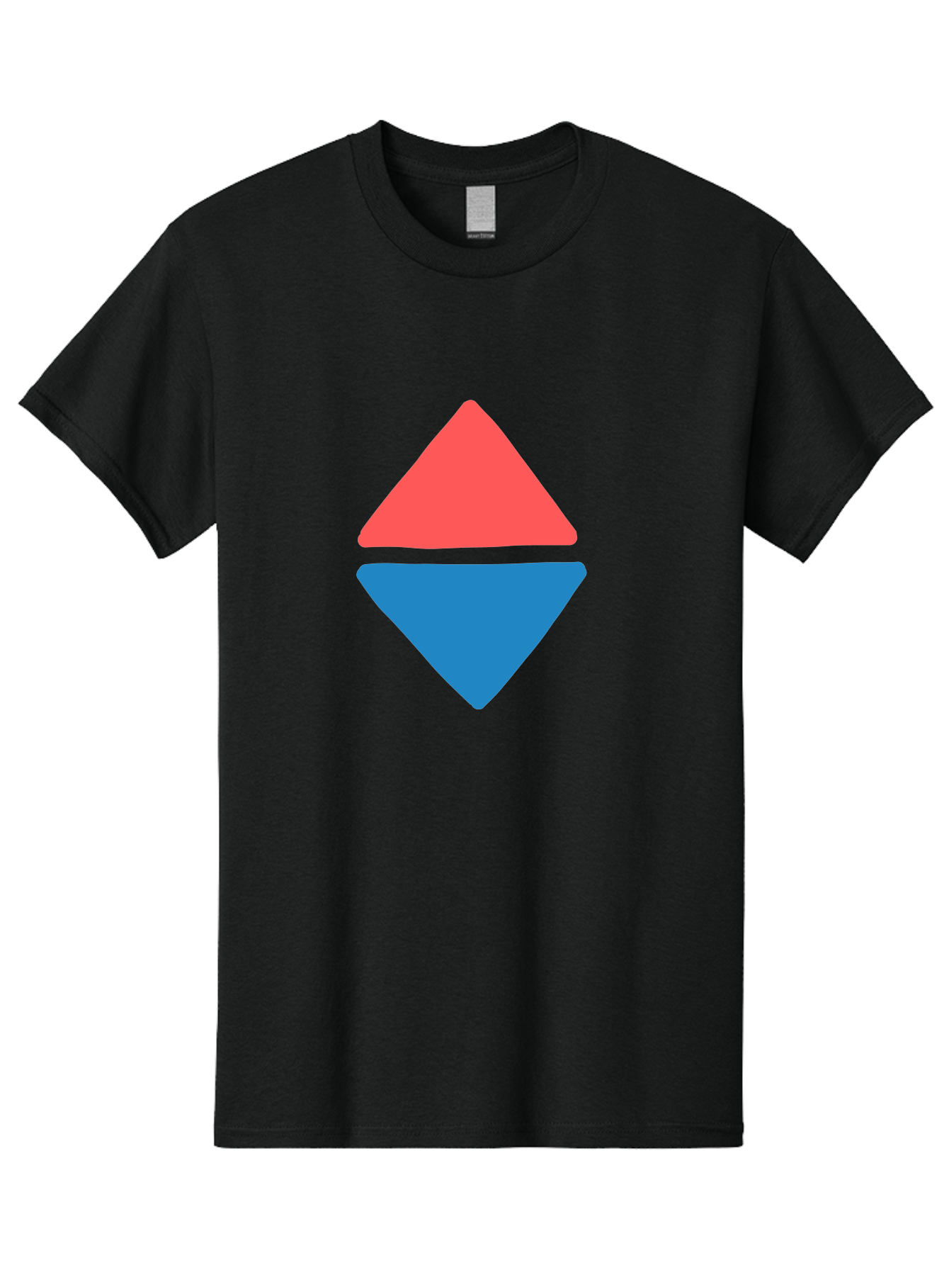 Diamond-Shape Men'S Graphic Tee, 100% Cotton, Comfortable Casual Summer Wear, Machine Washable, Red Diamond, Blue Diamond, Geometric Shapes, Abstract Design, Vibrant Colors, Minimalist Art, Modern Graphics, Diamond Symbol Aab691
