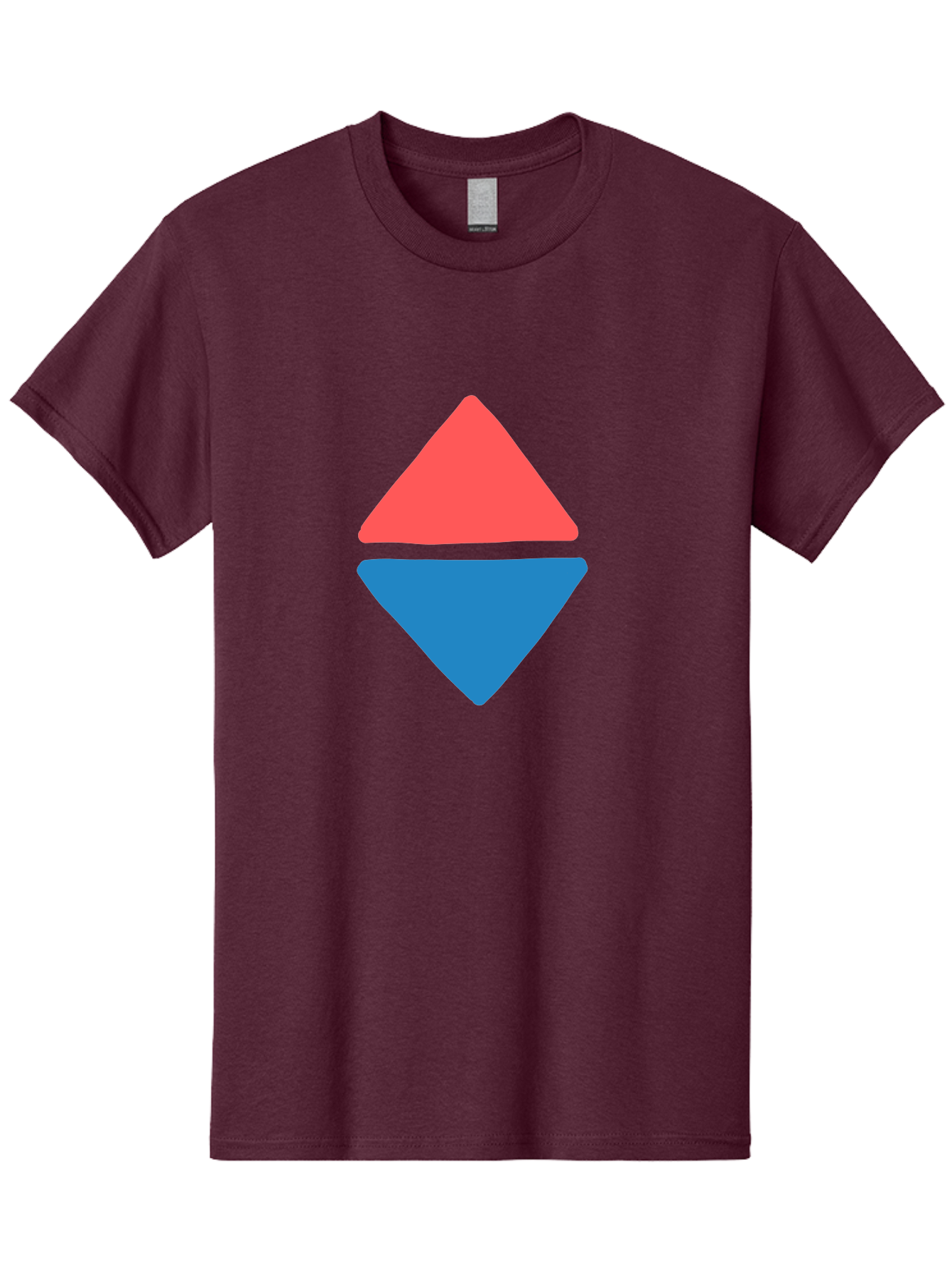 Diamond-Shape Men'S Graphic Tee, 100% Cotton, Comfortable Casual Summer Wear, Machine Washable, Red Diamond, Blue Diamond, Geometric Shapes, Abstract Design, Vibrant Colors, Minimalist Art, Modern Graphics, Diamond Symbol Aab691